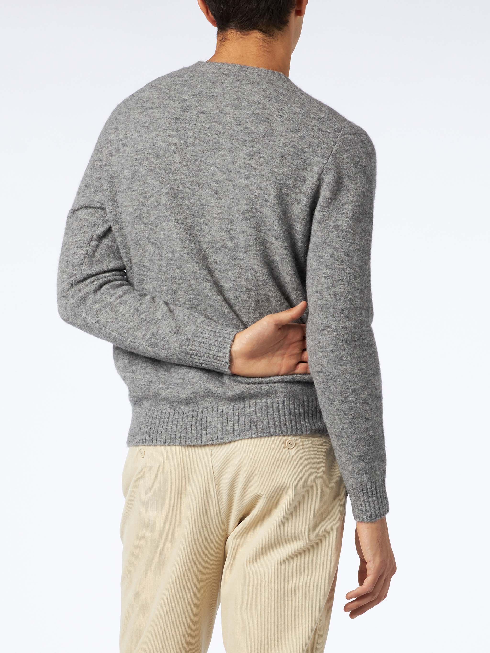 Heron grey mélange stretch wool sweater - Image 2