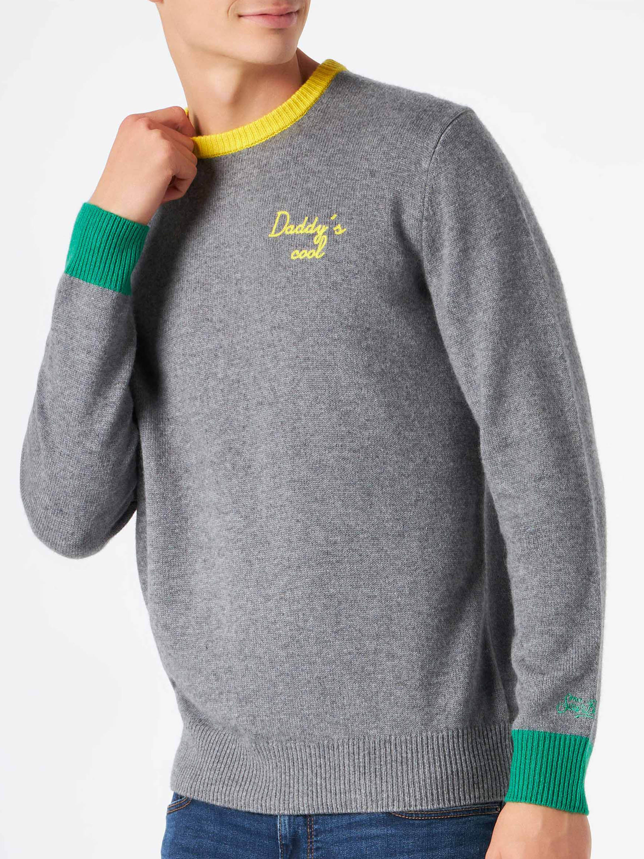 Crewneck sweater Heron with Daddy's cool embroidery - Image 4