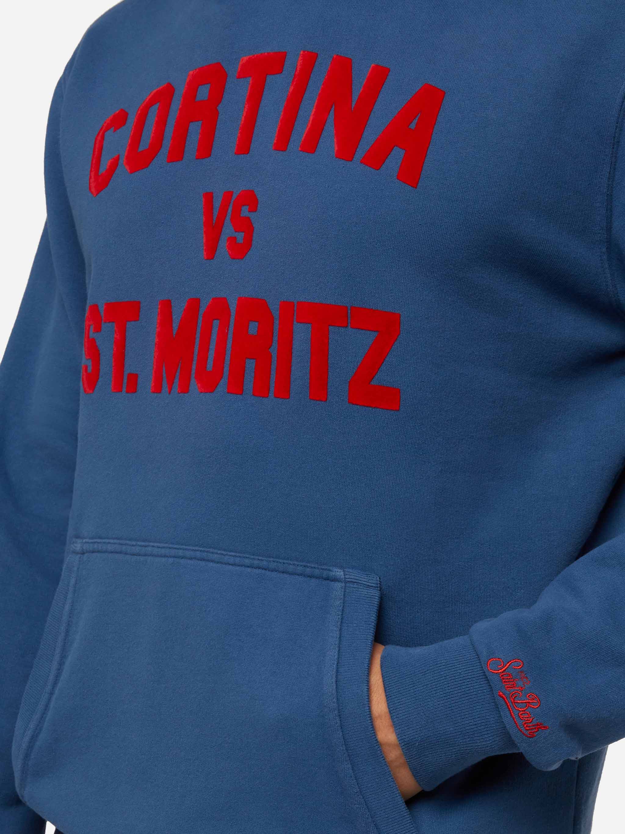 Cotton fleece sweatshirt Tribeca with Cortina vs St. Moritz print - Image 2