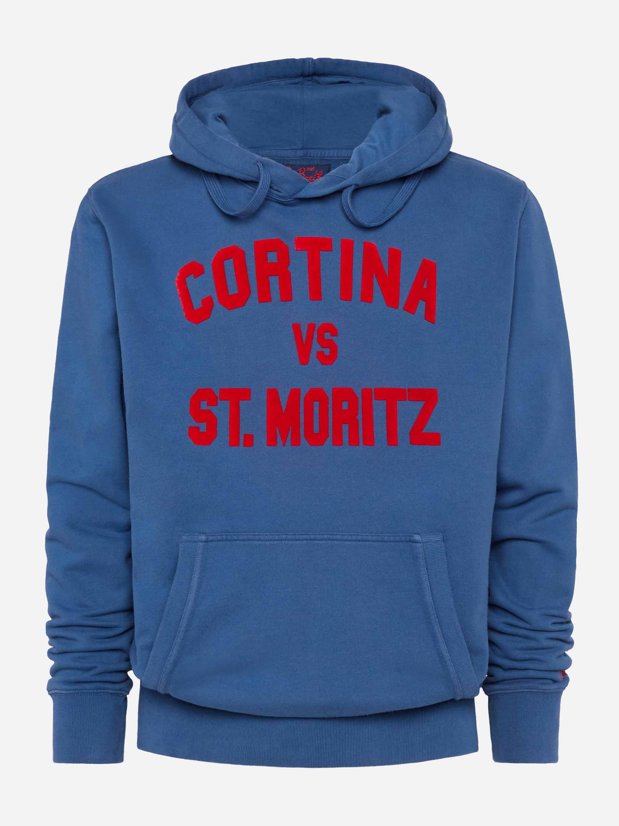 Cotton fleece sweatshirt Tribeca with Cortina vs St. Moritz print - Image 3