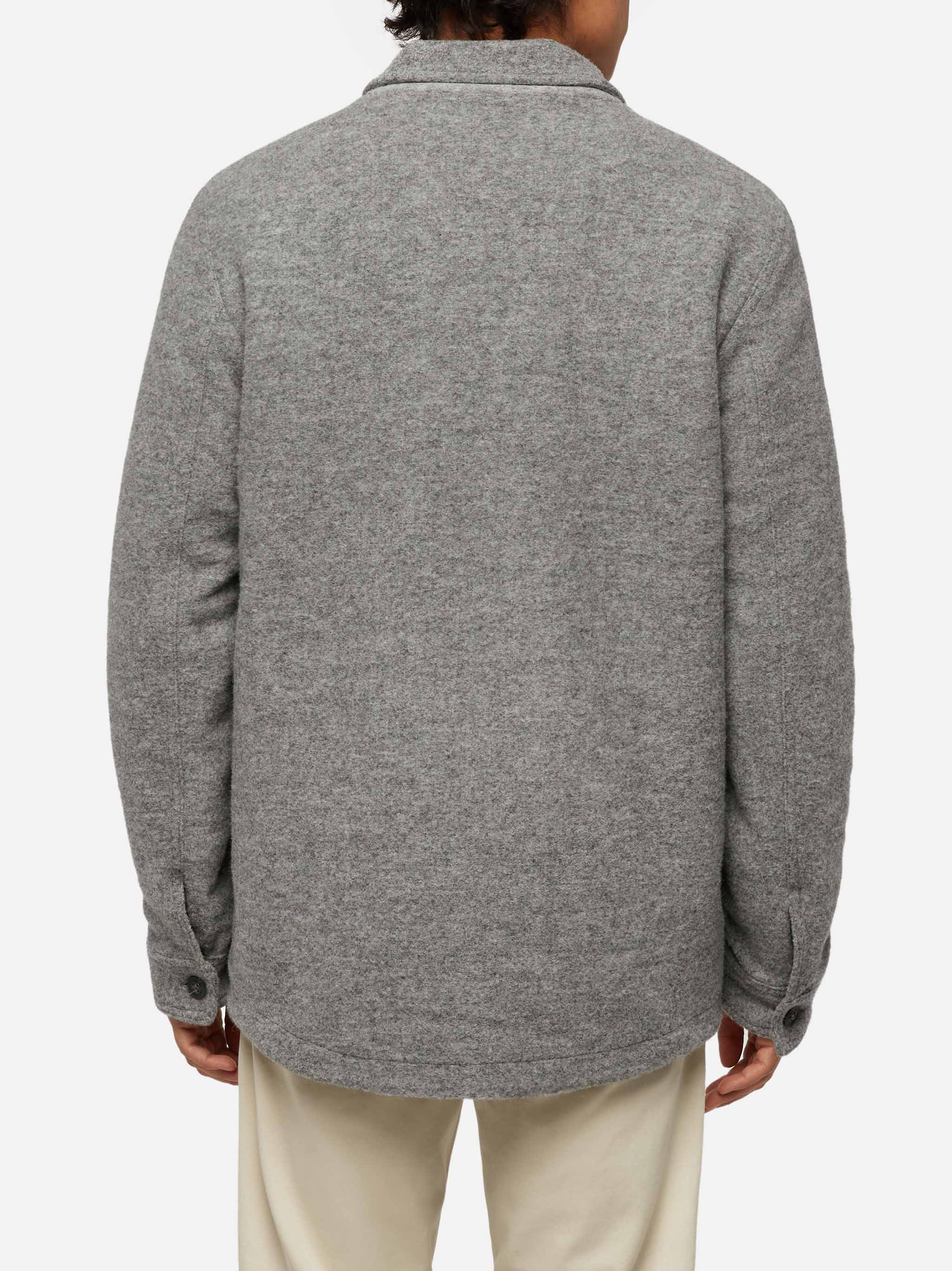 Landeck wool blend jacket in grey melange solid color - Image 3