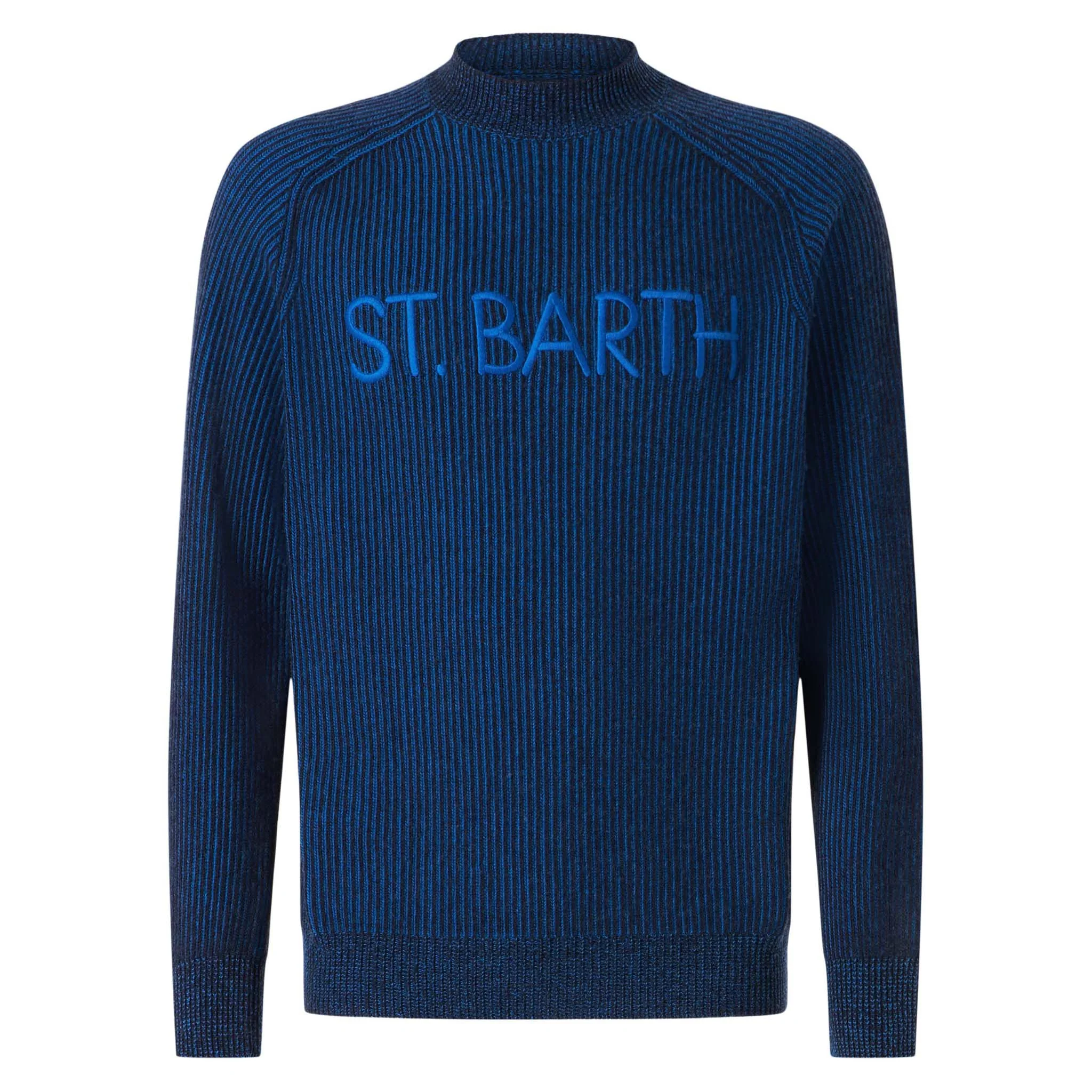 Davos ribbed blue half-turtleneck sweater - Image 4