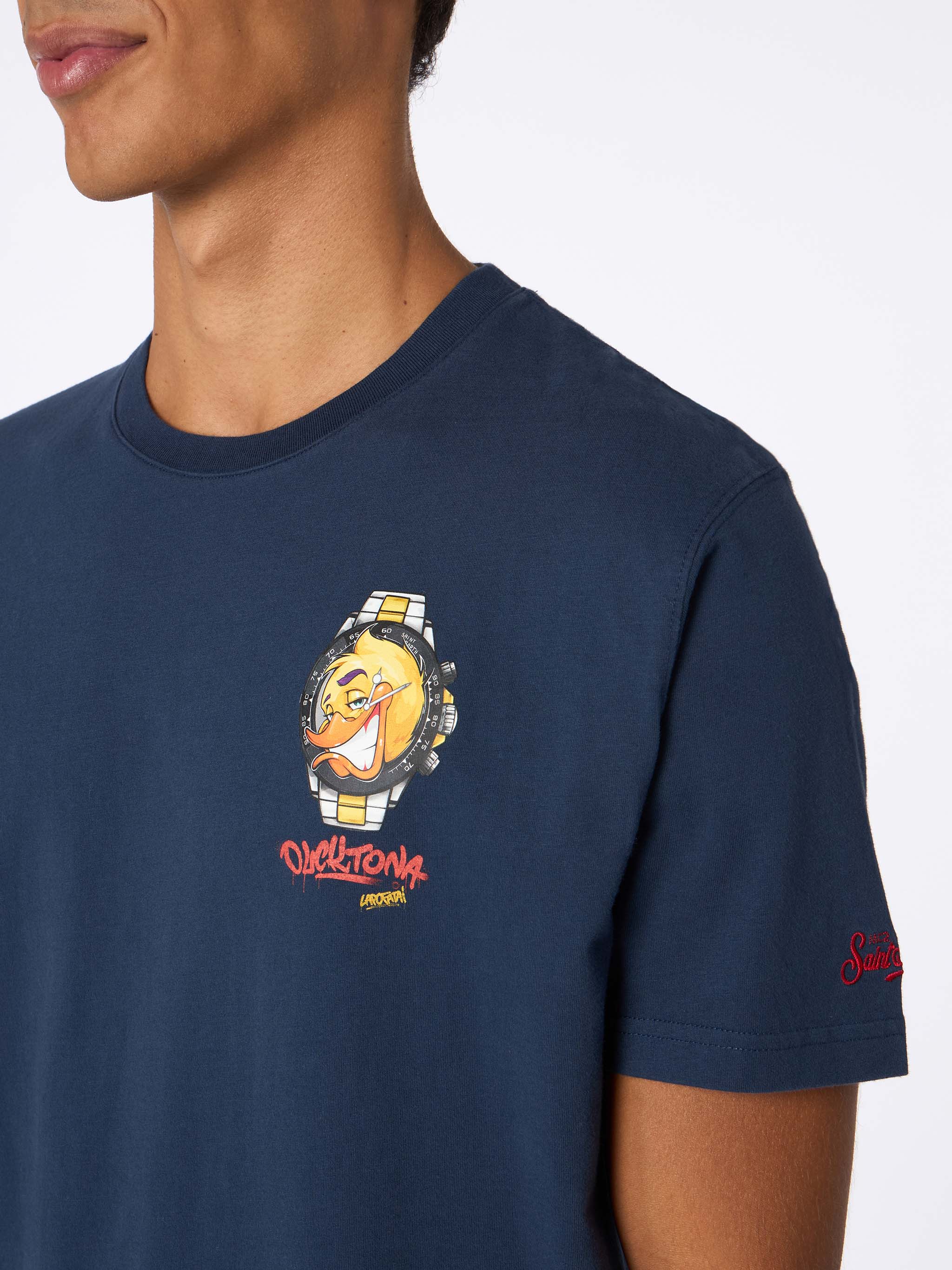 Arnott heavy cotton t-shirt with Cryptopuppets Ducktona watch print | Special Edition - Image 2