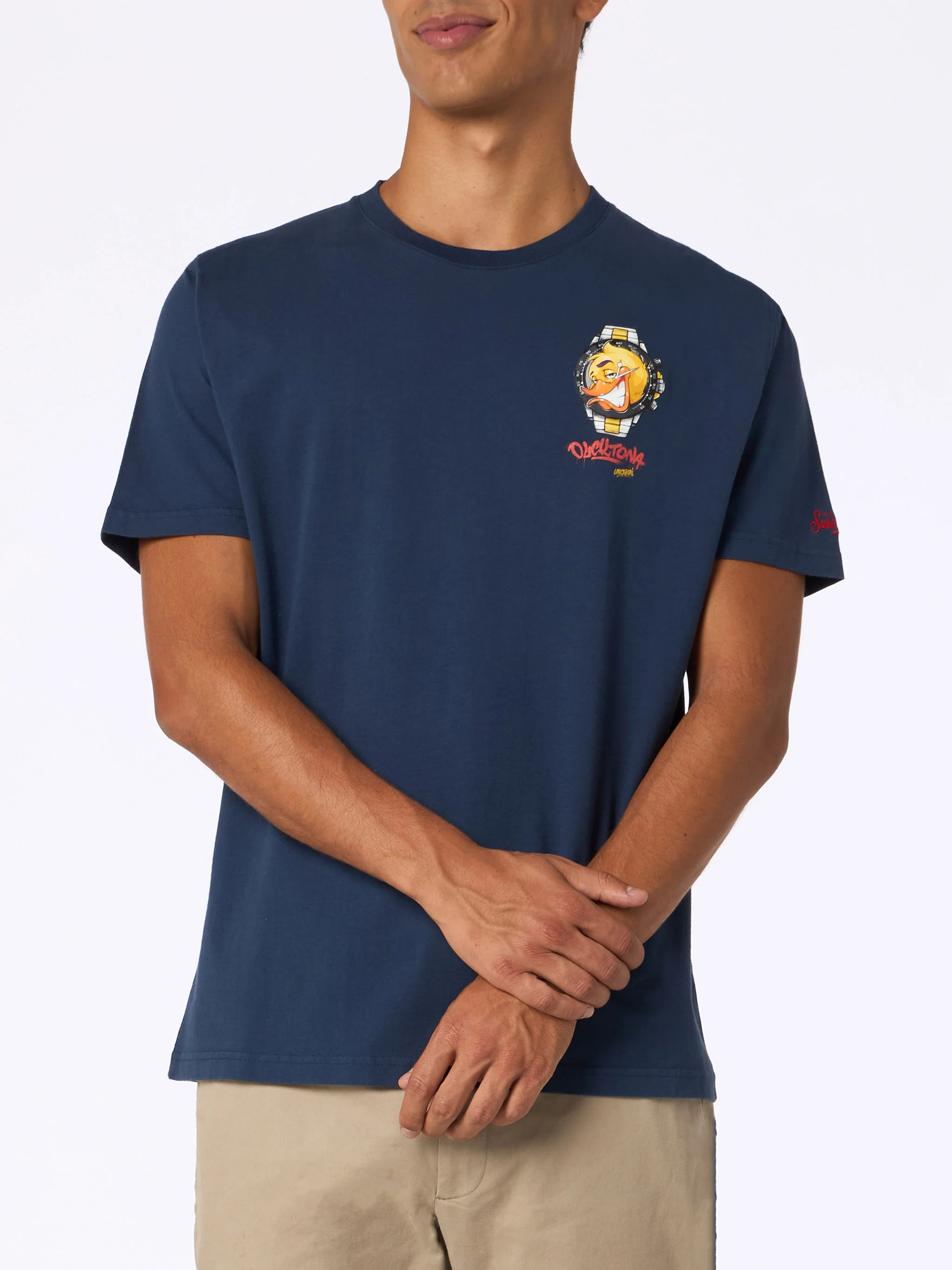 Arnott heavy cotton t-shirt with Cryptopuppets Ducktona watch print | Special Edition - Image 3