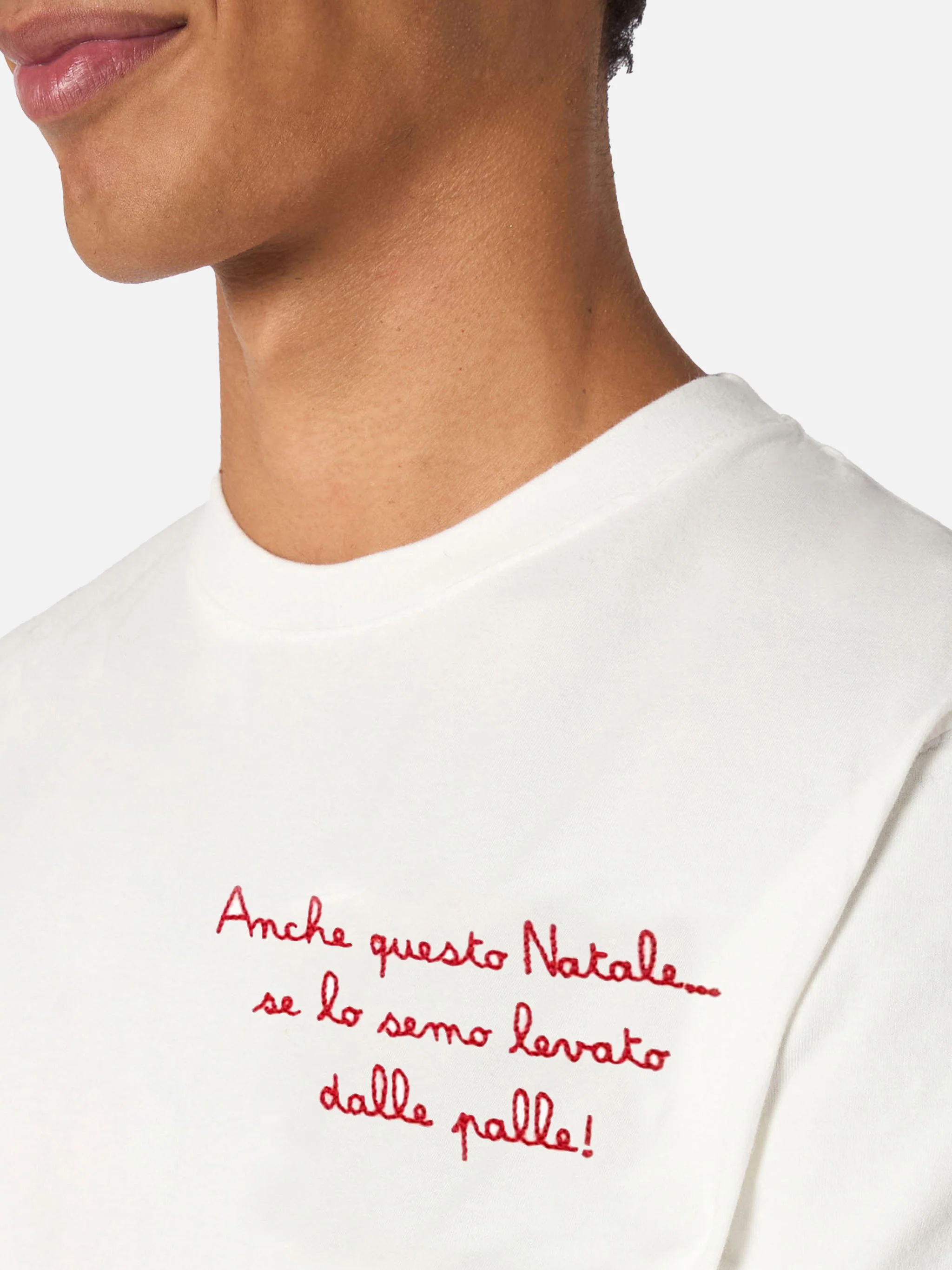 Arnott heavy cotton t-shirt with Anche questo Natale embroidery | Special Edition - Image 2