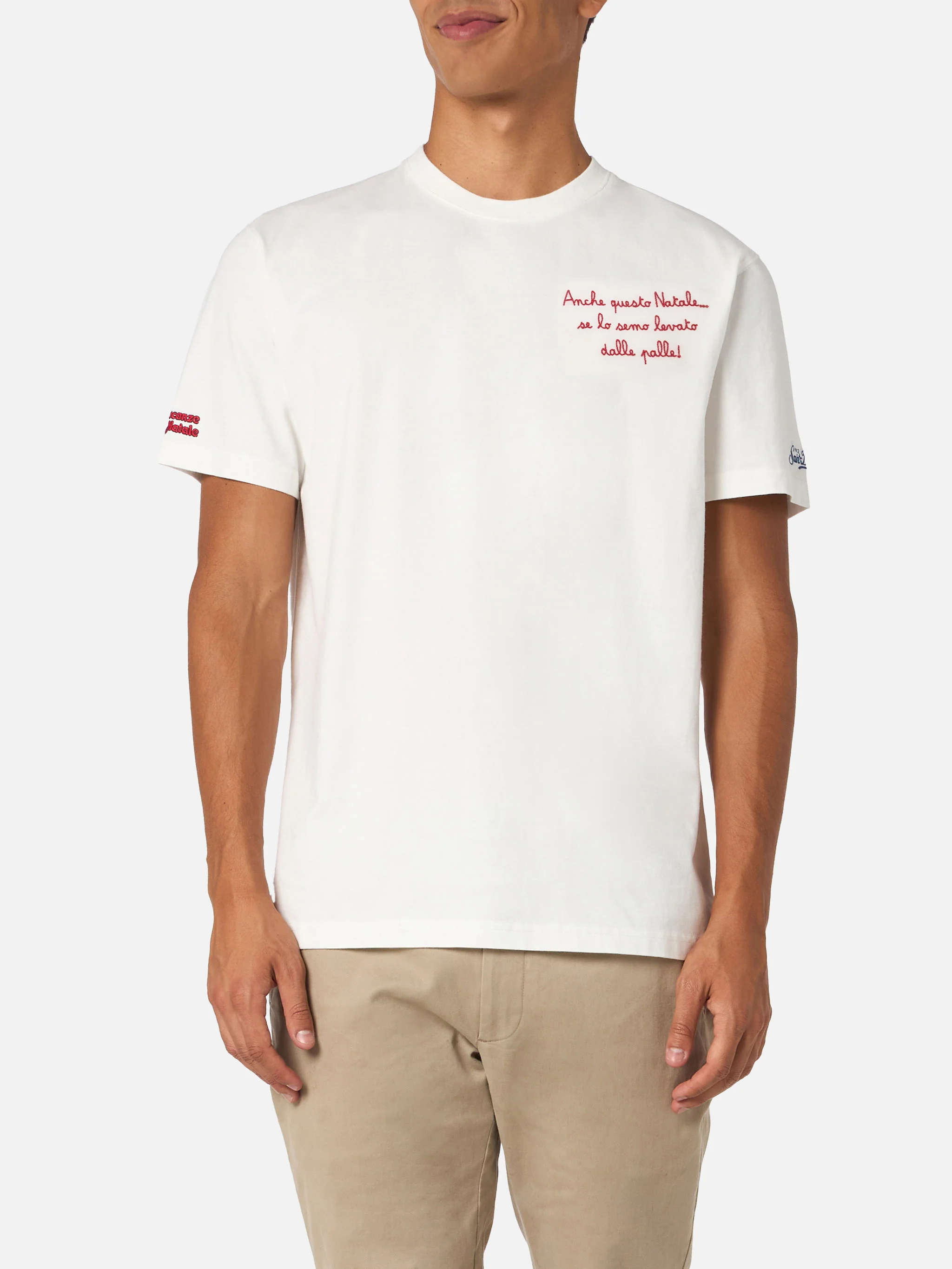 Arnott heavy cotton t-shirt with Anche questo Natale embroidery | Special Edition - Image 3