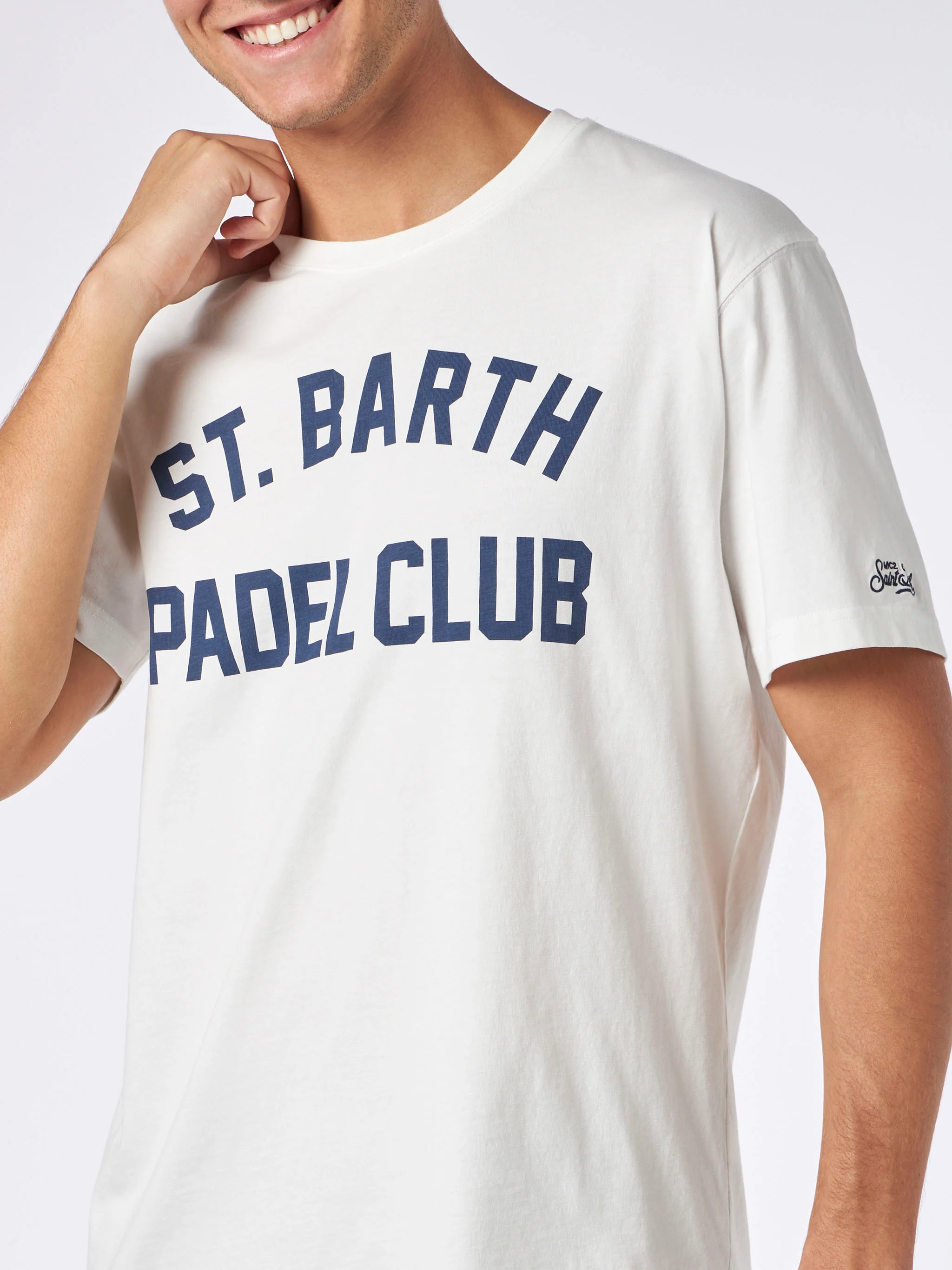 Arnott heavy cotton t-shirt with St. Barth Padel Club print - Image 2