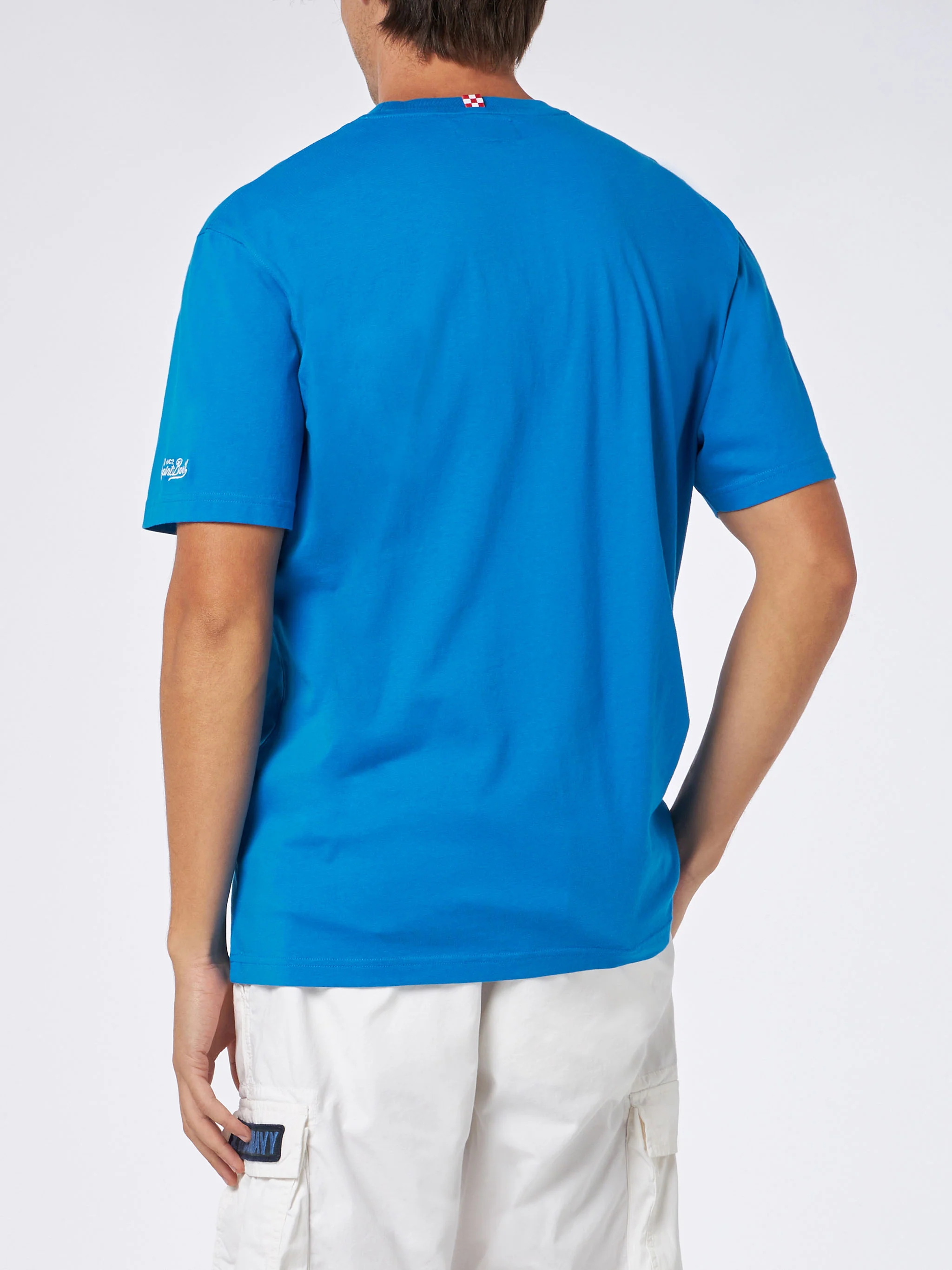 Arnott heavy cotton bluette t-shirt with St. Barth Padel Club print - Image 4