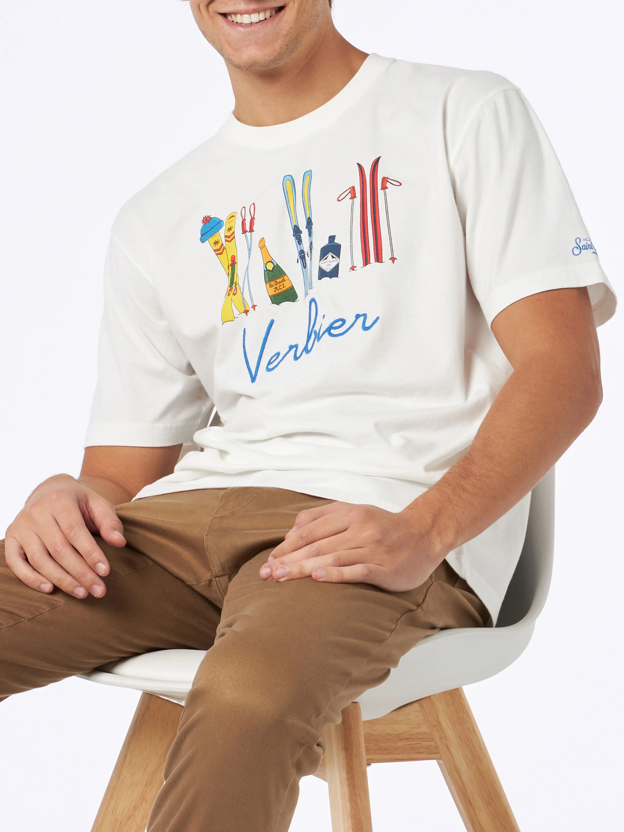 Arnott heavy cotton t-shirt with Verbier embroidery - Image 2