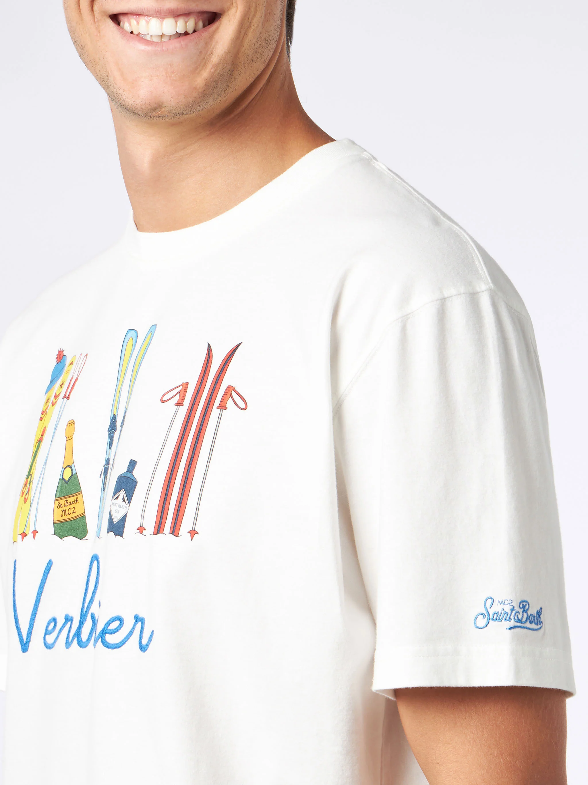 Arnott heavy cotton t-shirt with Verbier embroidery - Image 3