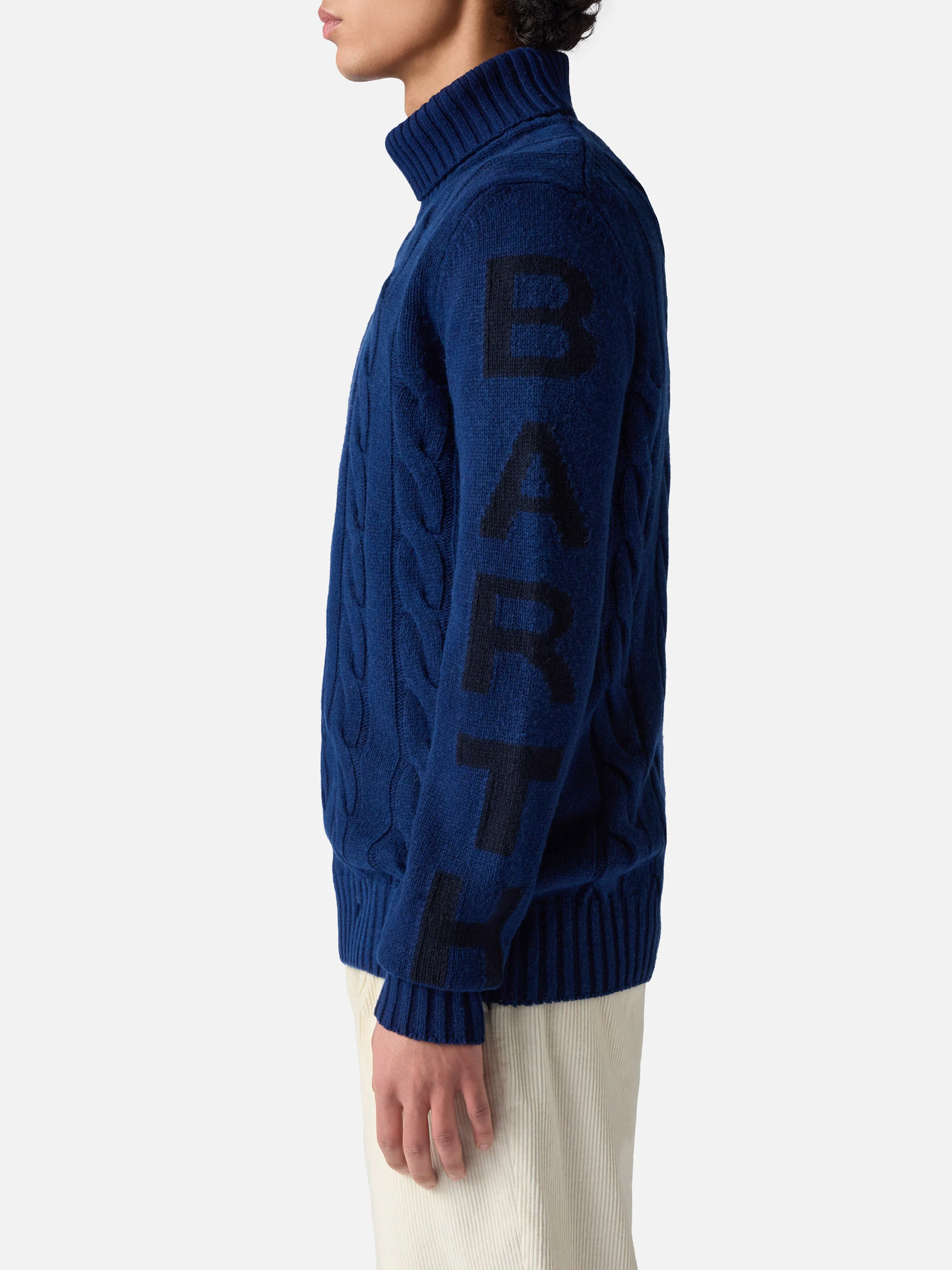 Fisherman blue vintage cable-knit turtleneck - Image 4