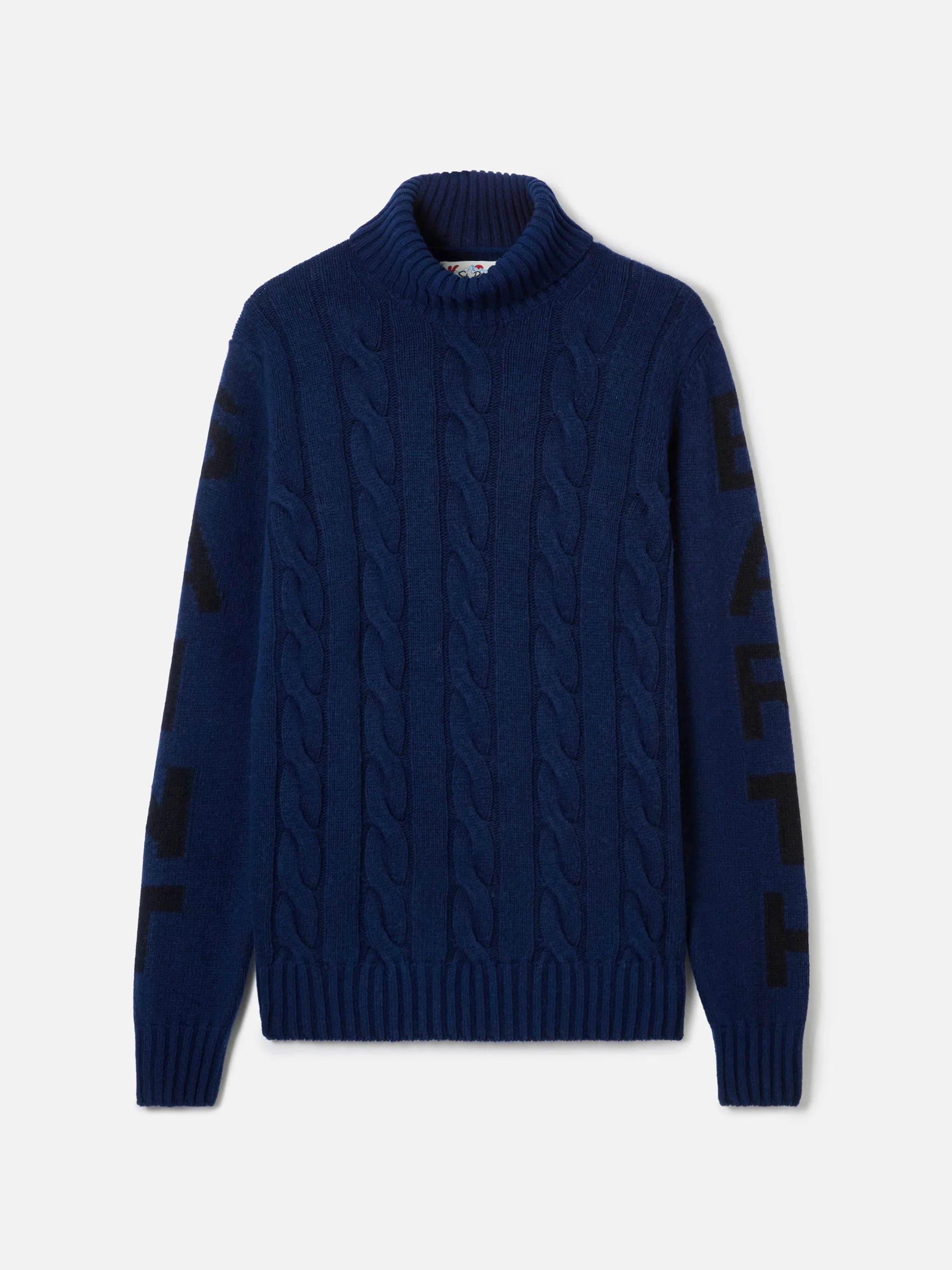 Fisherman blue vintage cable-knit turtleneck - Image 5