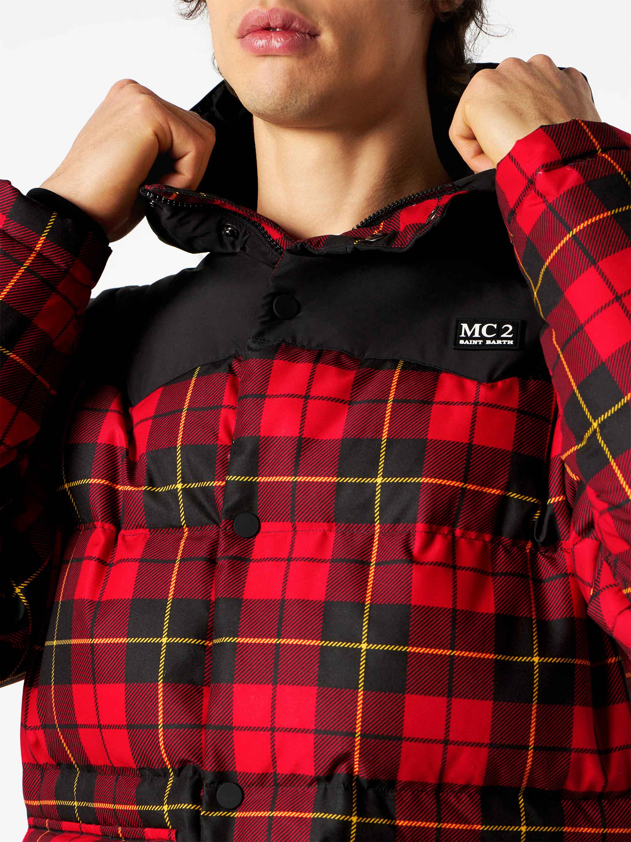 Baxter Tex red tartan down jacket - Image 2