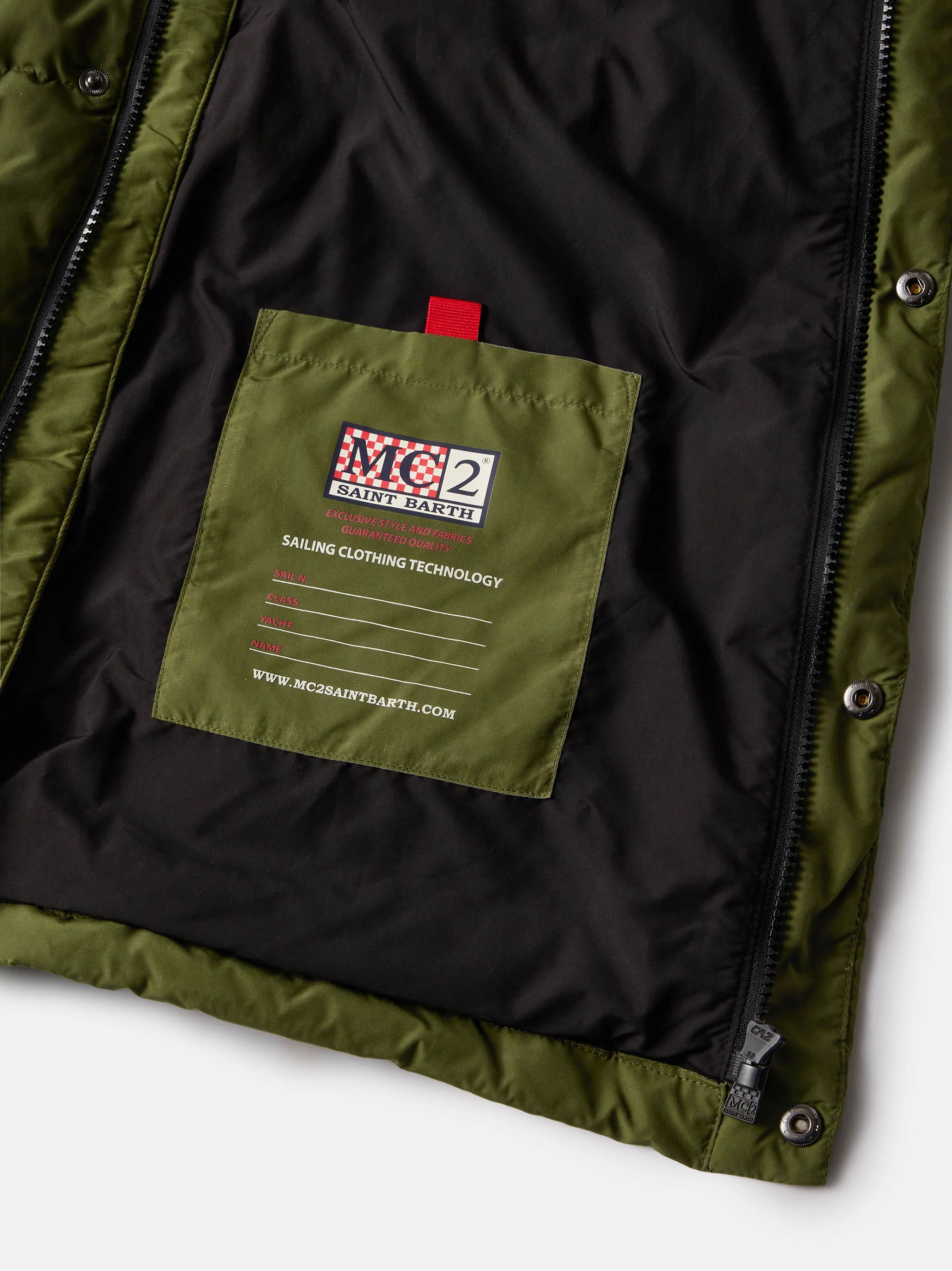 Baxter military green hooded down jacket - Image 6