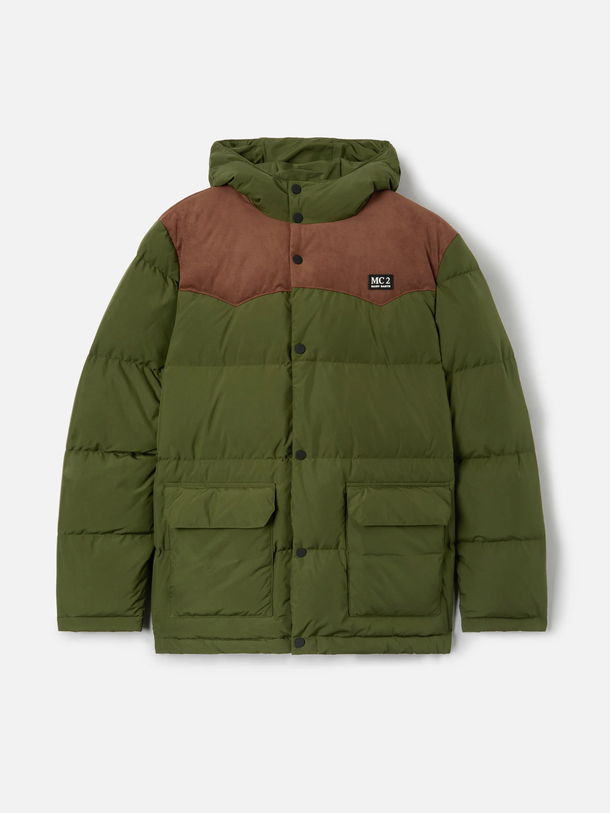 Baxter military green hooded down jacket - Image 7