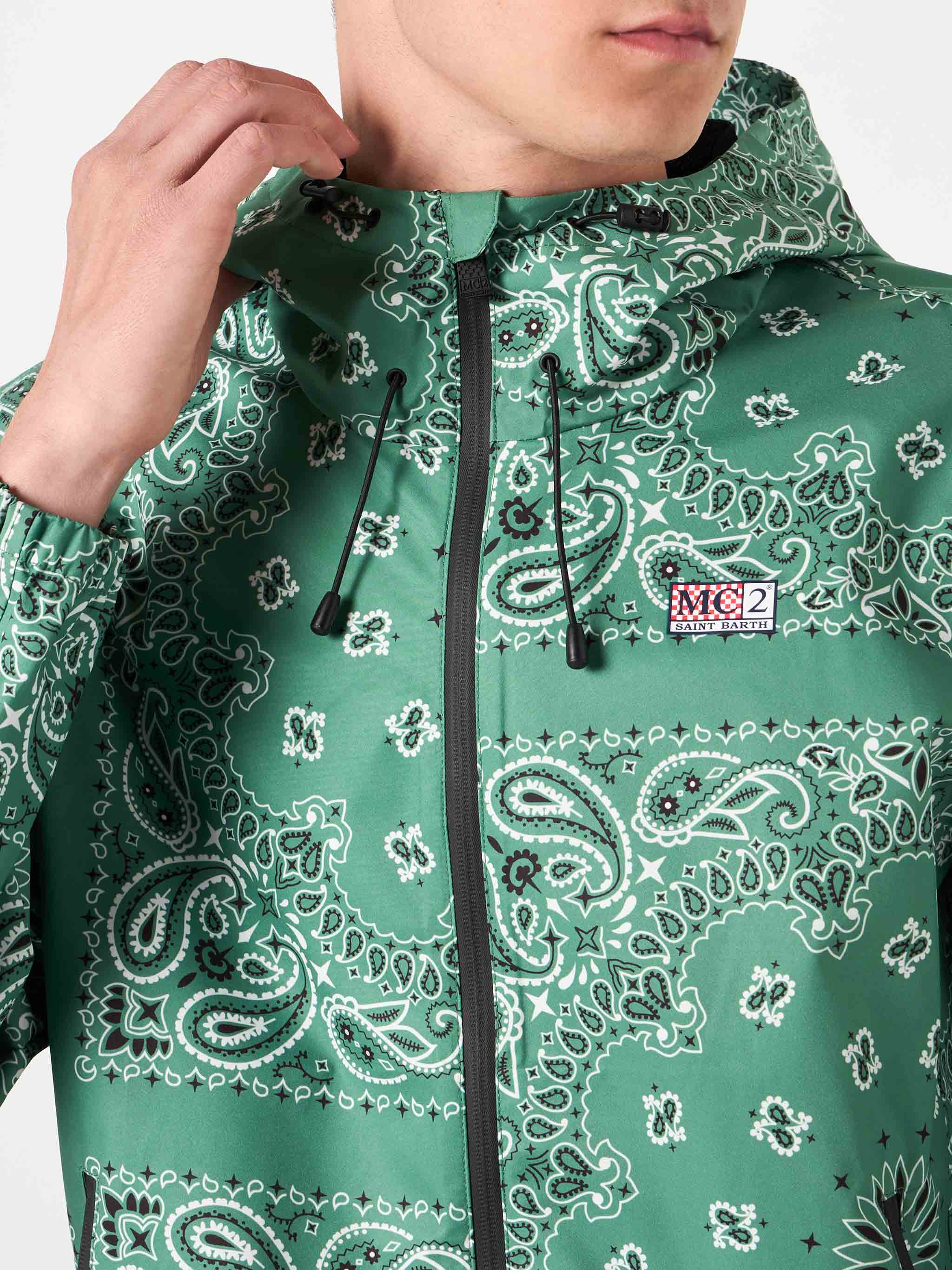 Kauris military green bandana windbreaker jacket - Image 2