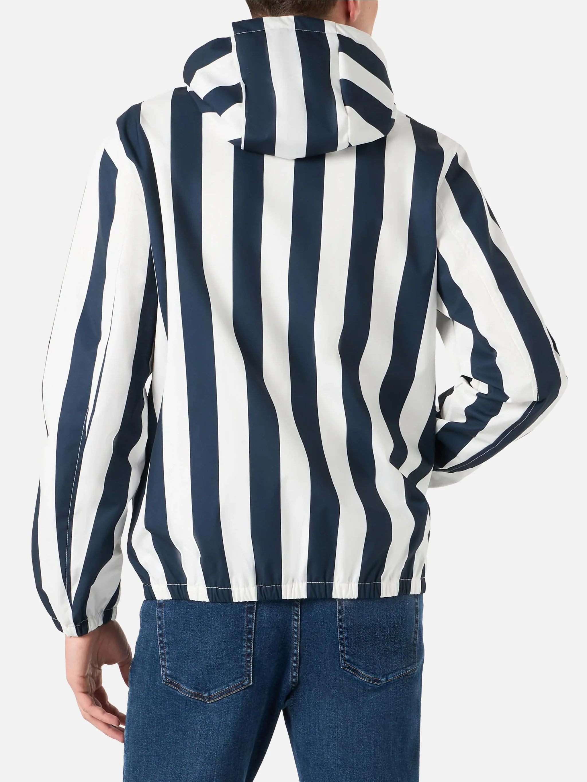 Kauris white and blue striped windbreaker jacket - Image 3