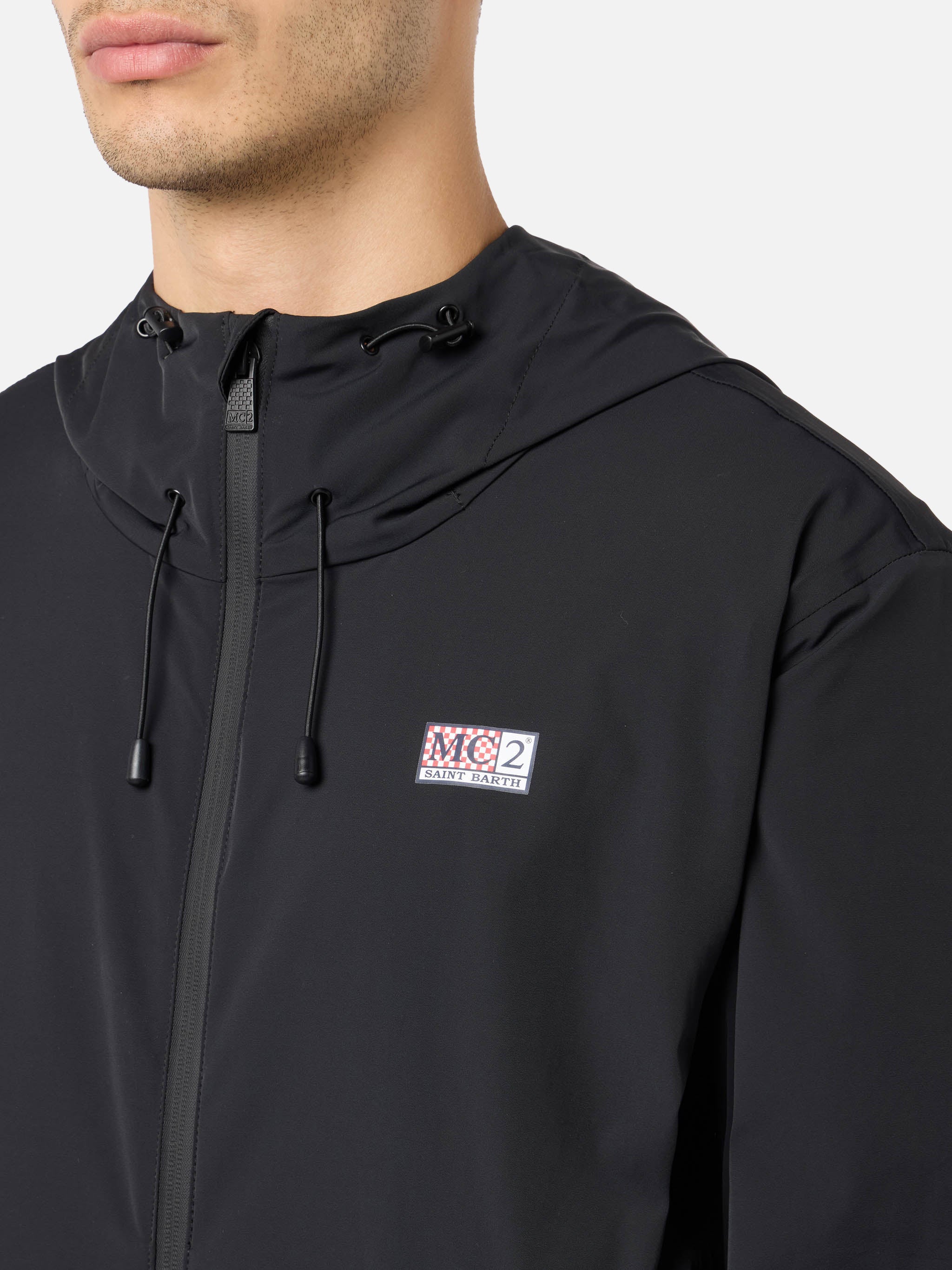 Sloop black jacket in stretch technical fabric - Image 3