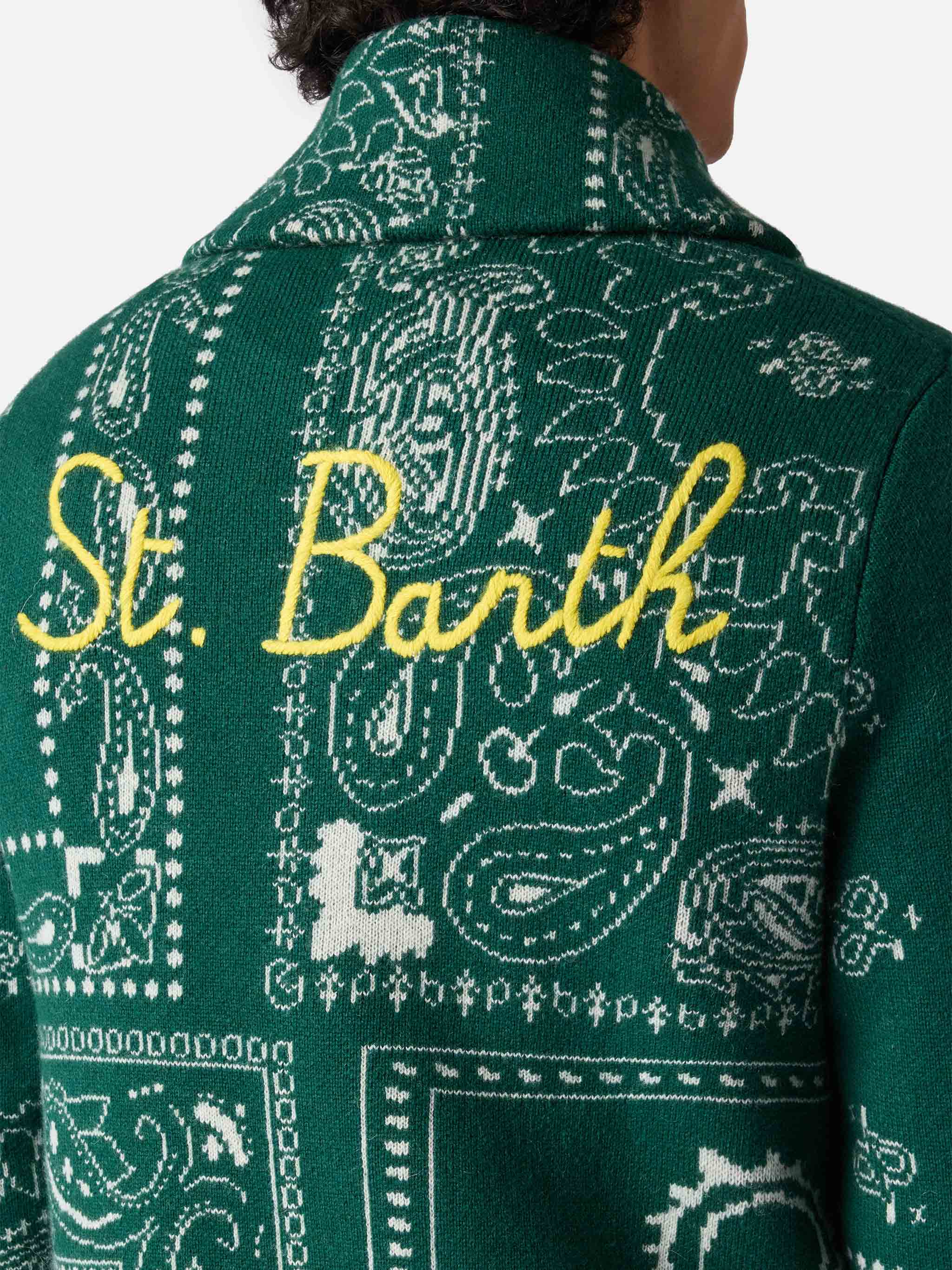 Knit jacket Max with bandana jacquard and embroidery - Image 3