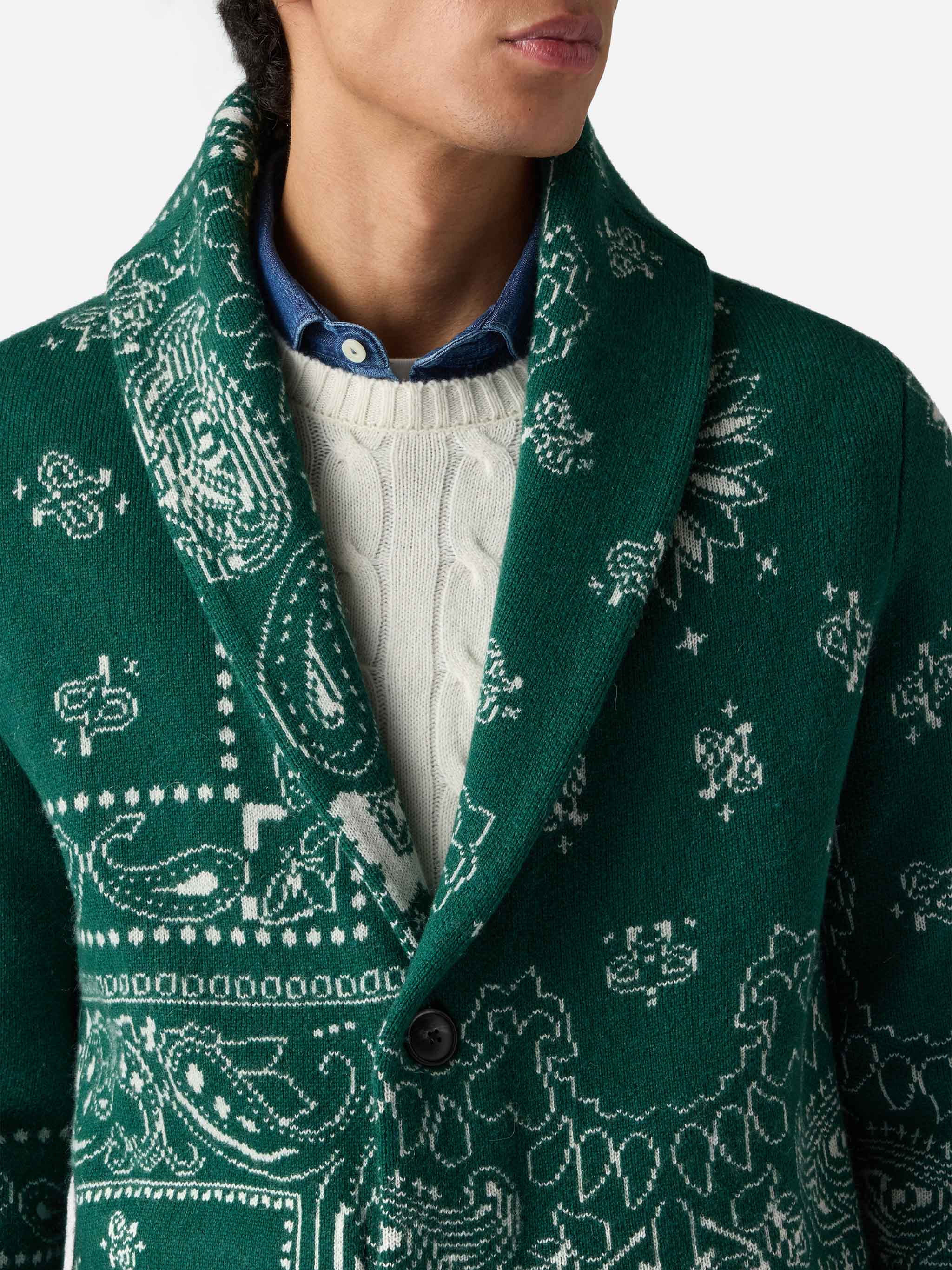 Knit jacket Max with bandana jacquard and embroidery - Image 4