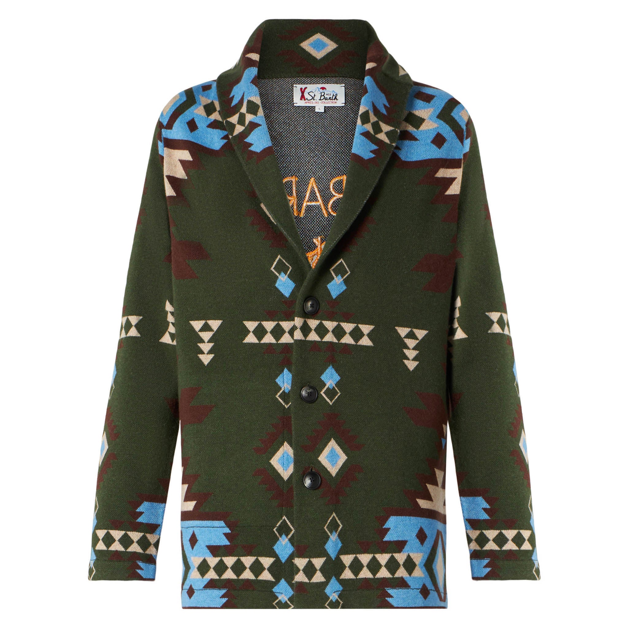Knit jacket with ethnic jacquard and embroidery - Image 4