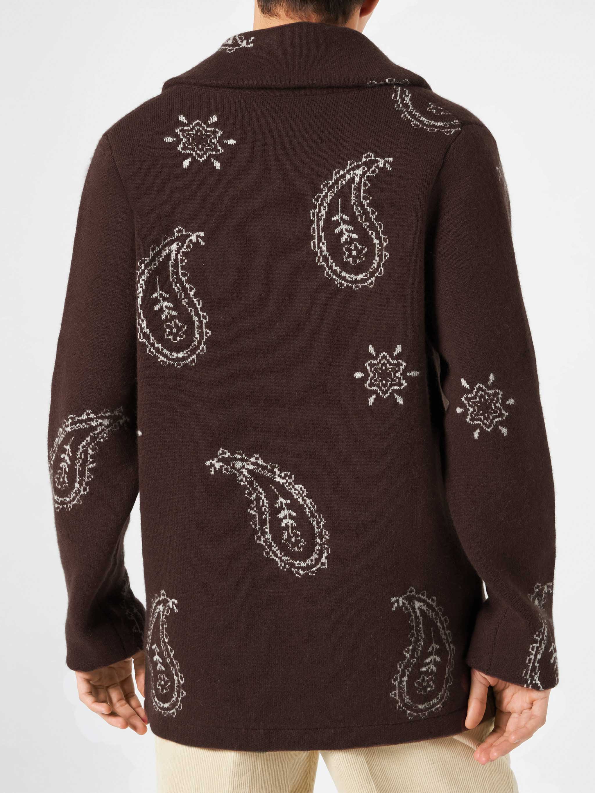 Knit jacket Max with paisley jacquard and embroidery - Image 2