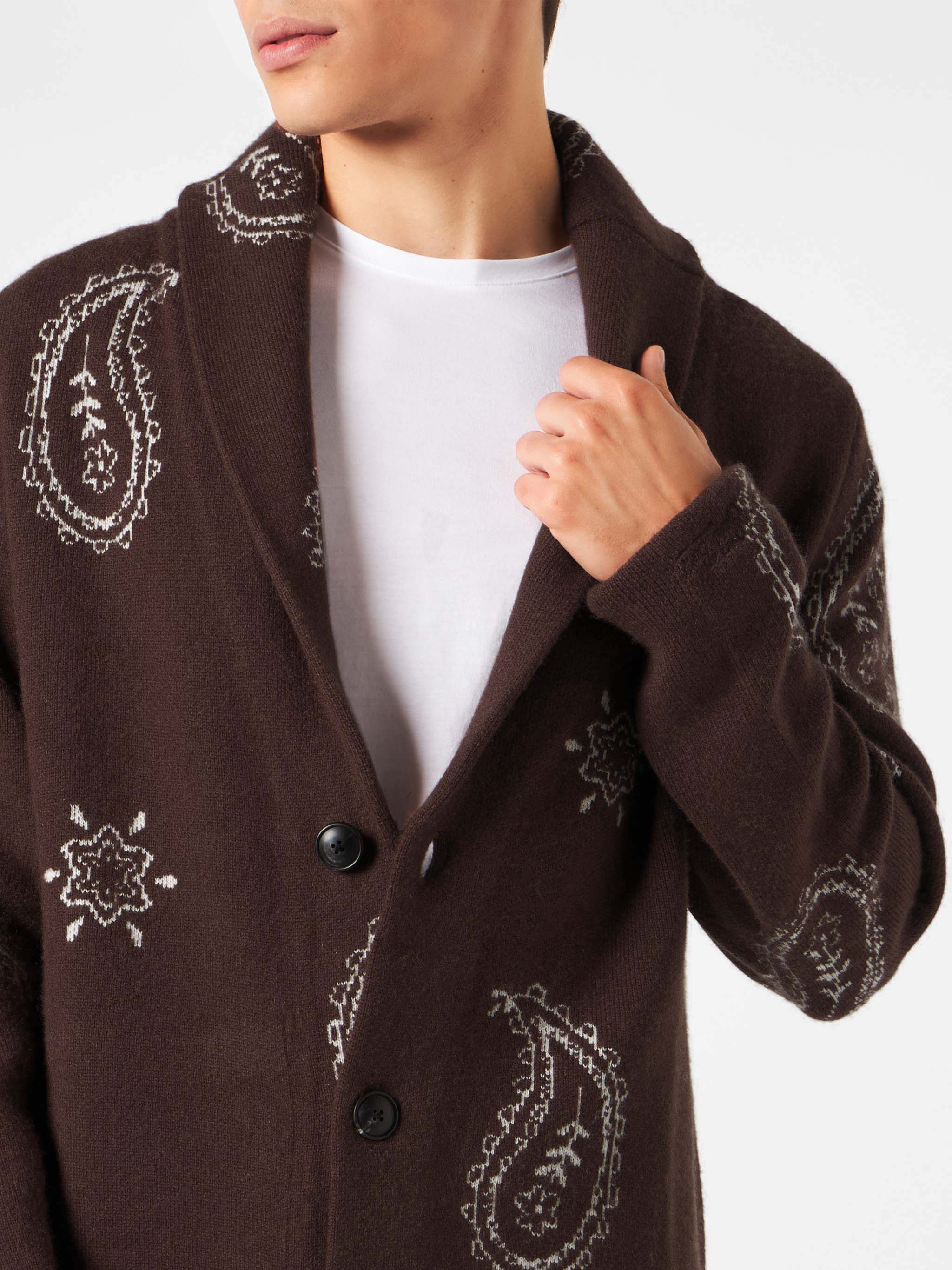 Knit jacket Max with paisley jacquard and embroidery - Image 3