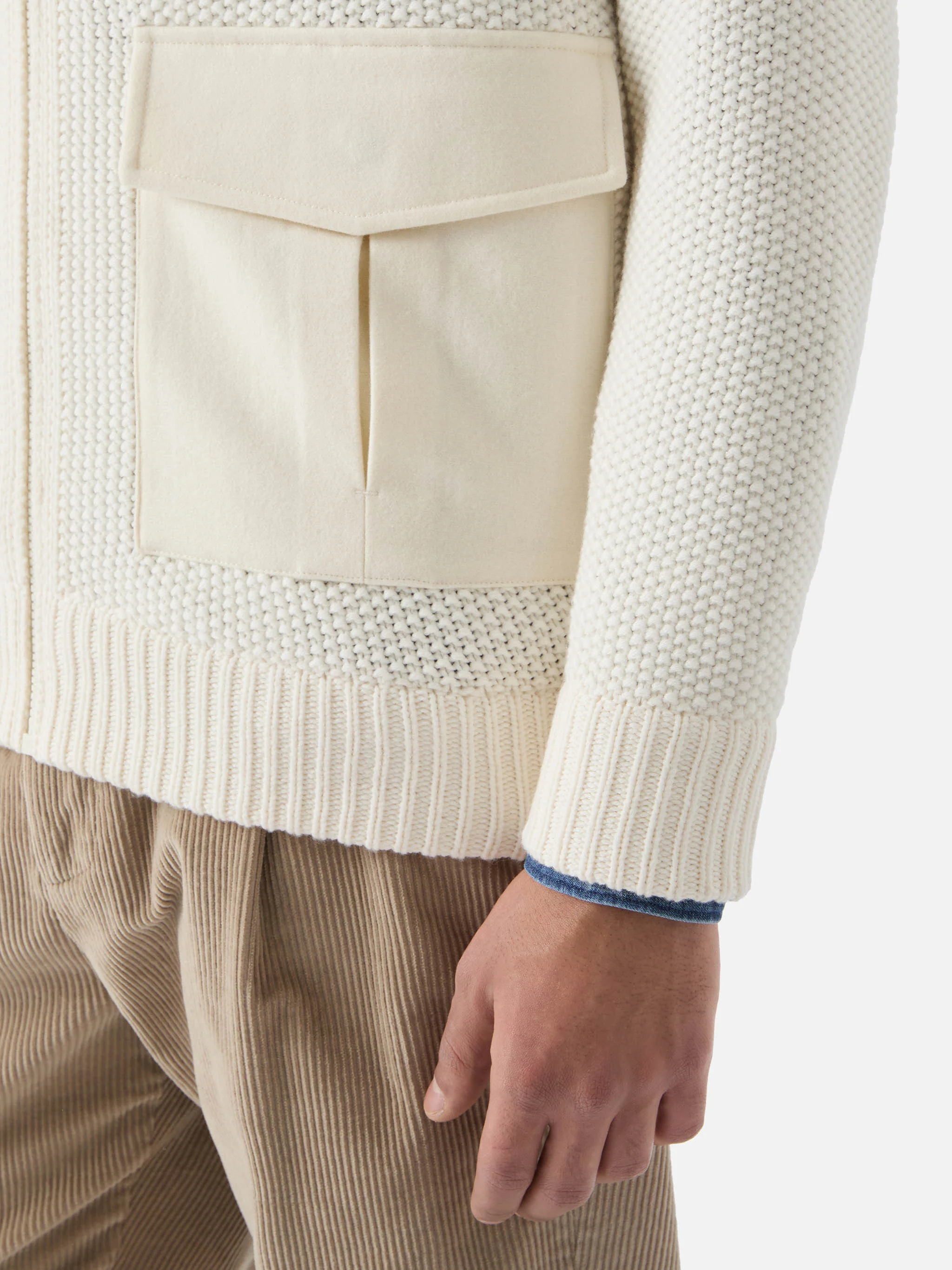 Knitted bomber Andermatt with felt pockets - Image 4