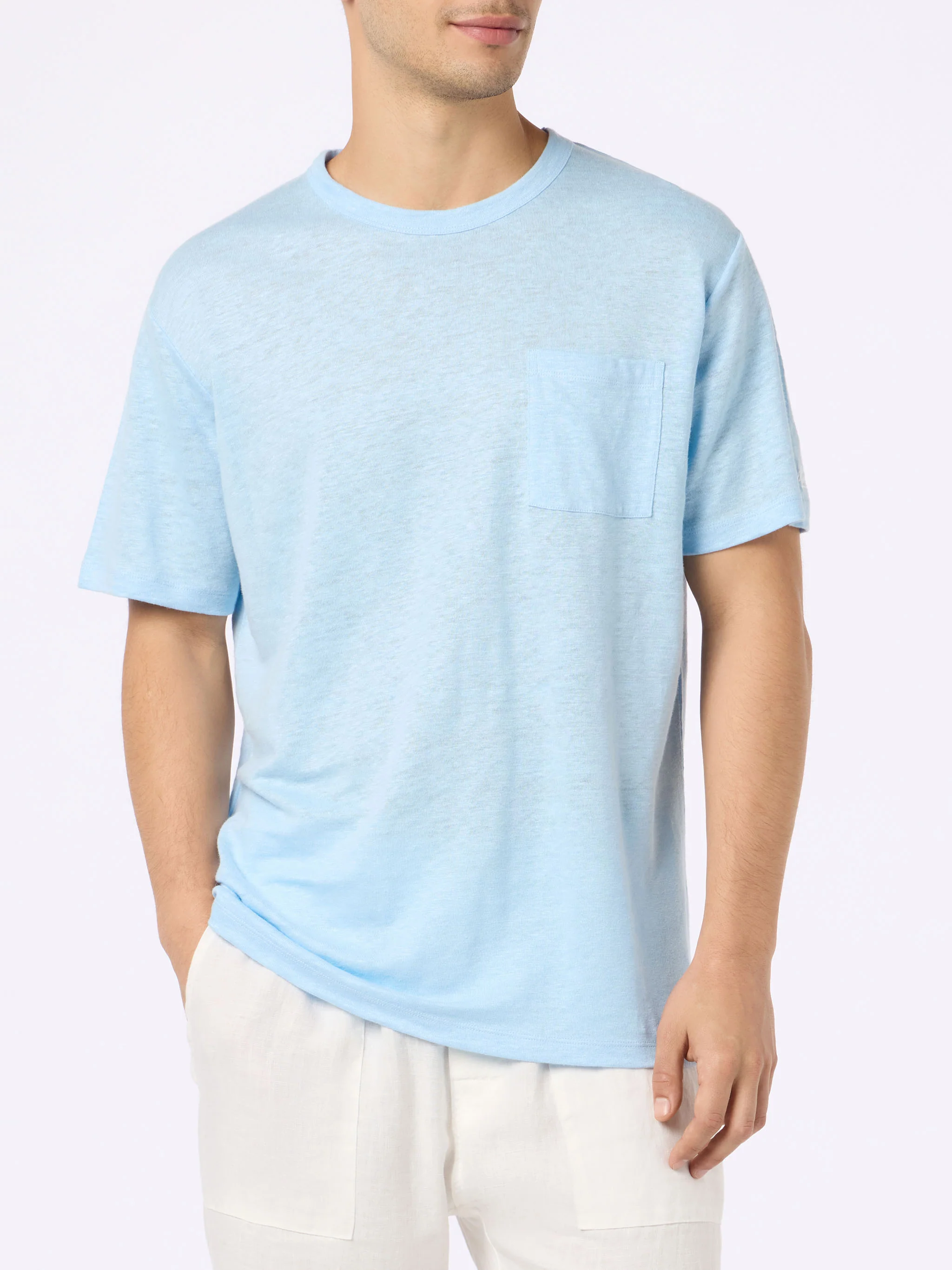 Ecstasea light blue linen jersey t-shirt - Image 3