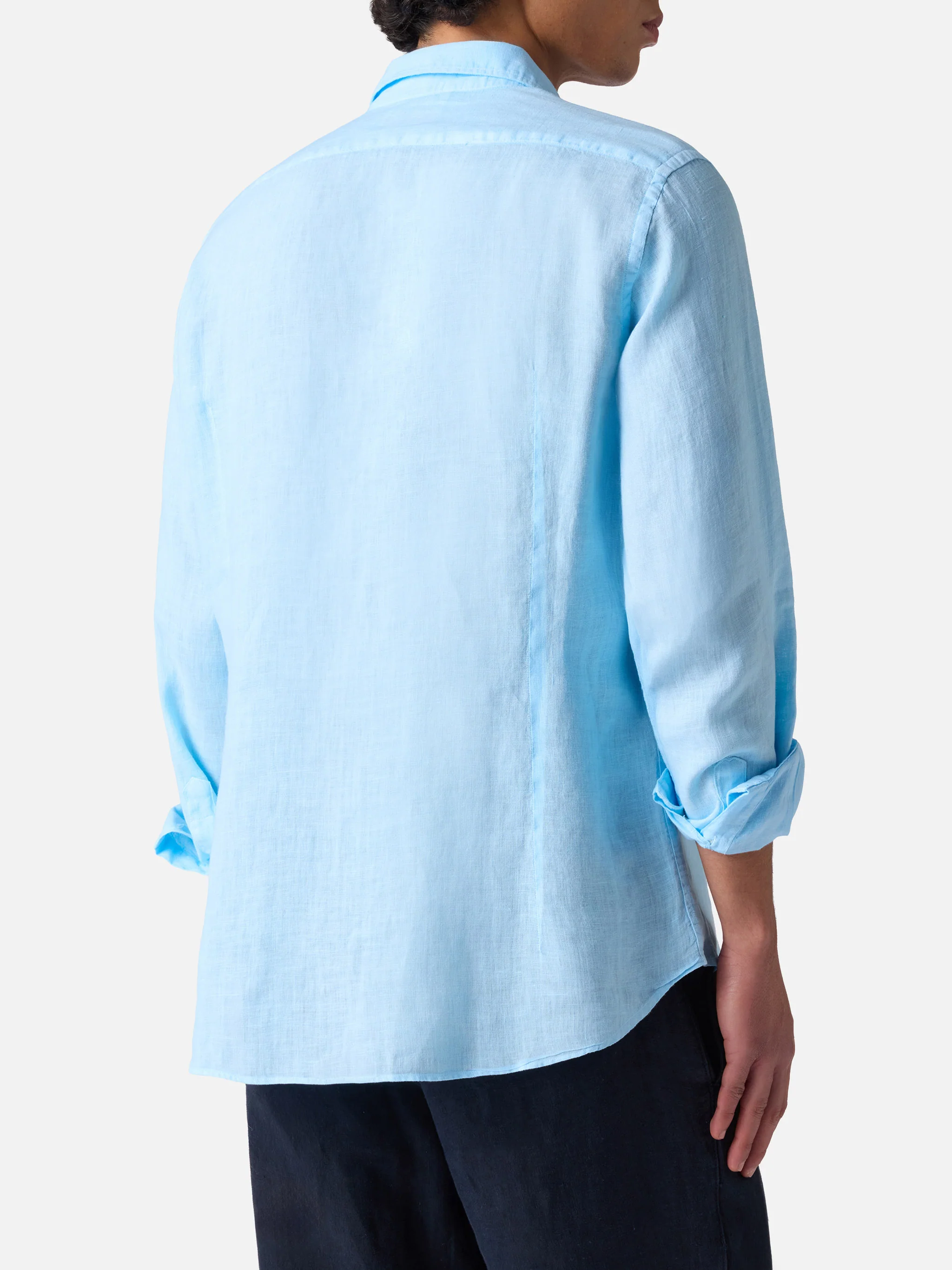 Pamplona linen shirt in light blue - Image 3