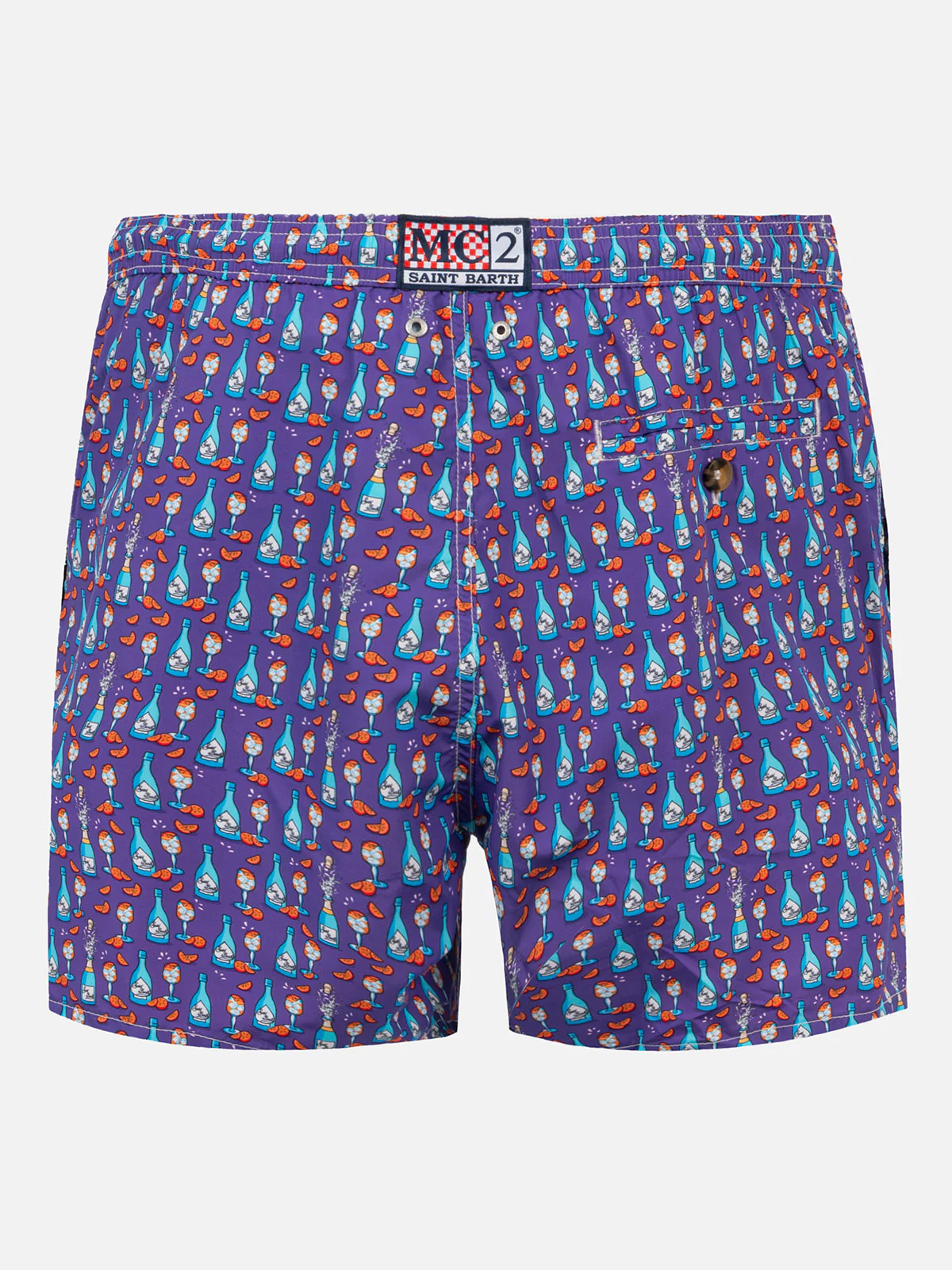 Light fabric swim shorts with spritz print - Image 2