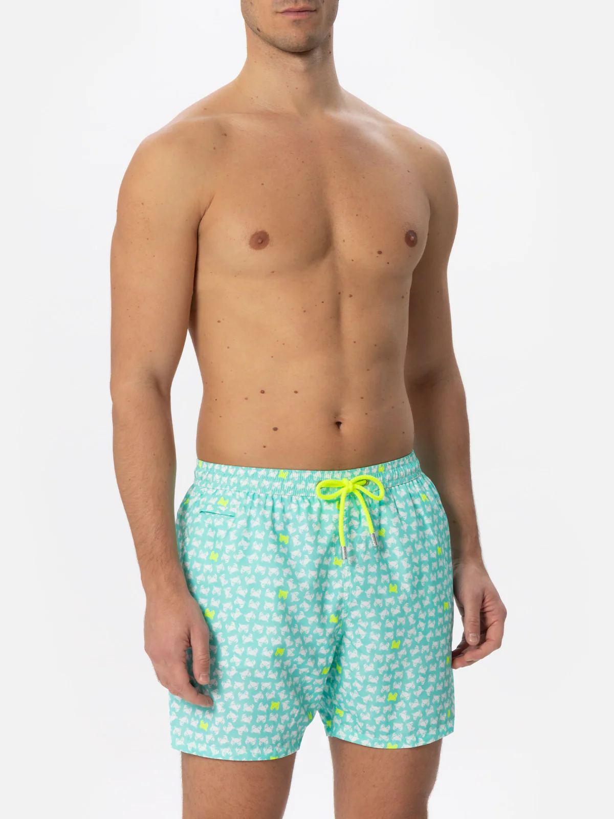 Lighting yellow crab print swim shorts - Image 3
