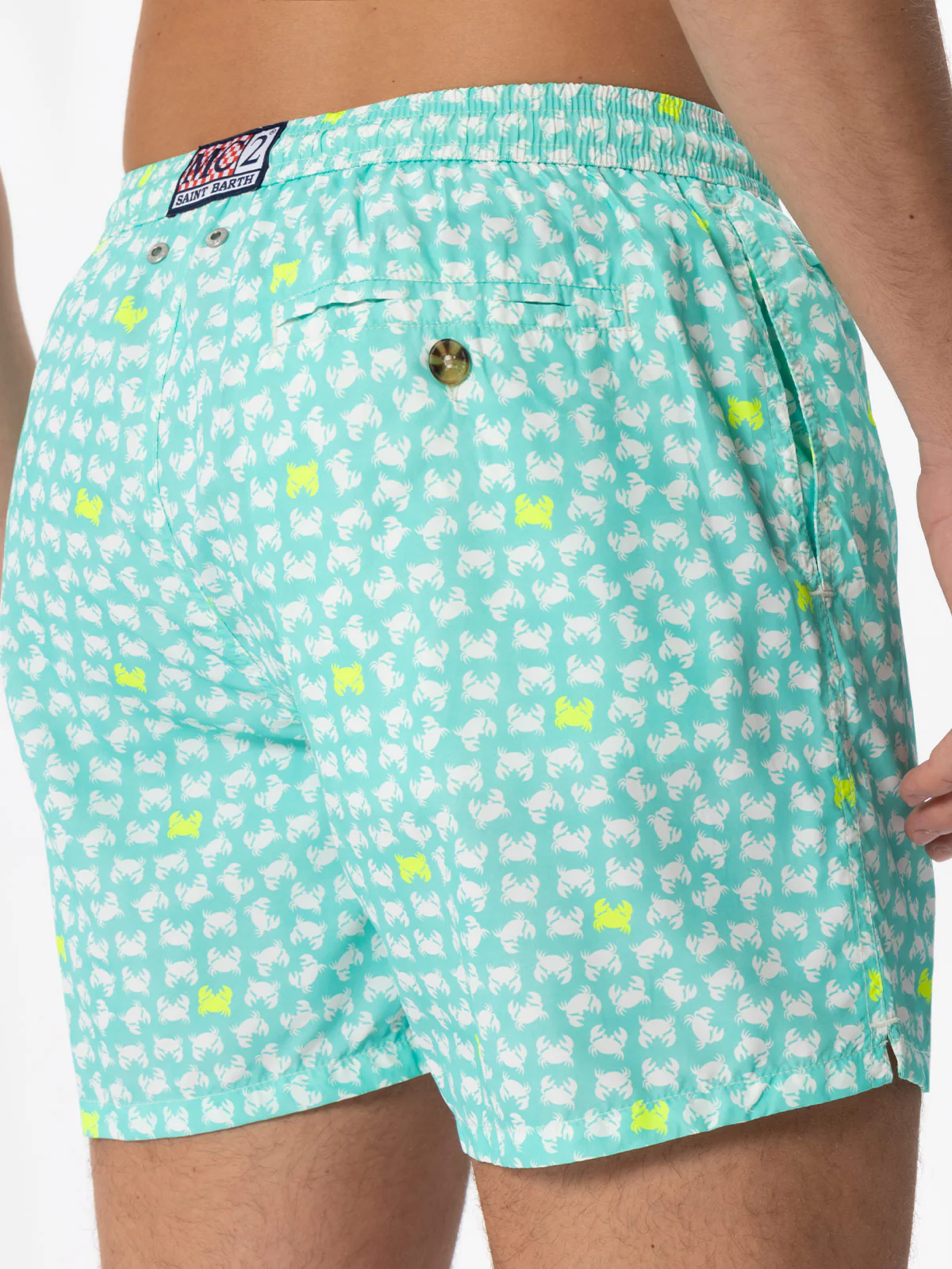Lighting yellow crab print swim shorts - Image 4