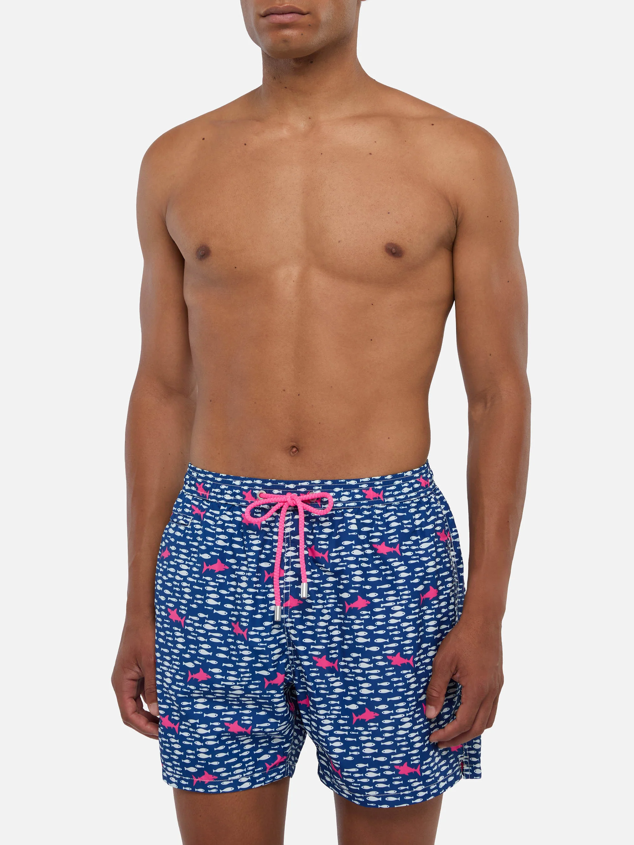 Lighting Micro Fantasy blue fish and sharks print swim shorts - Image 3