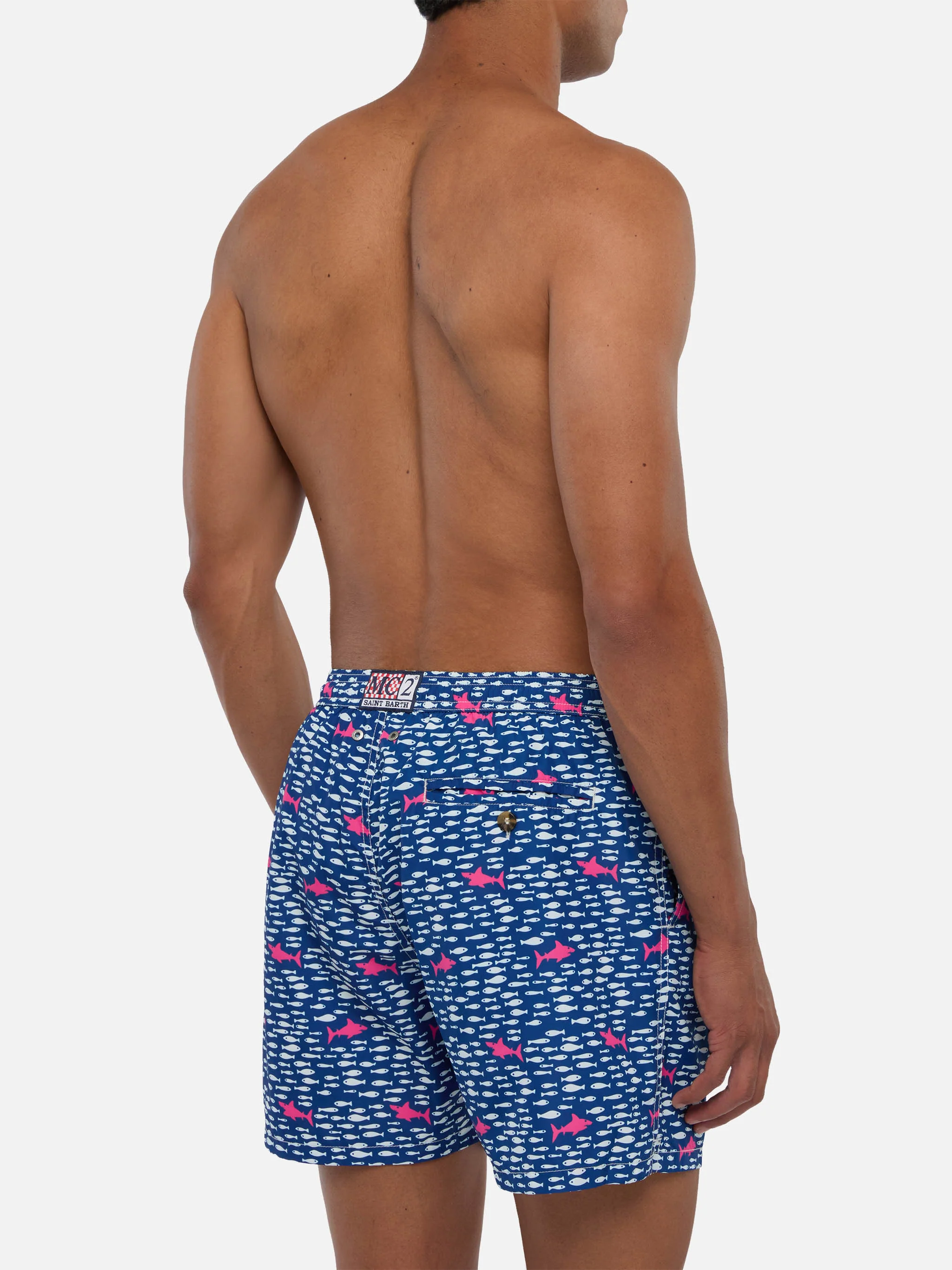 Lighting Micro Fantasy blue fish and sharks print swim shorts - Image 5