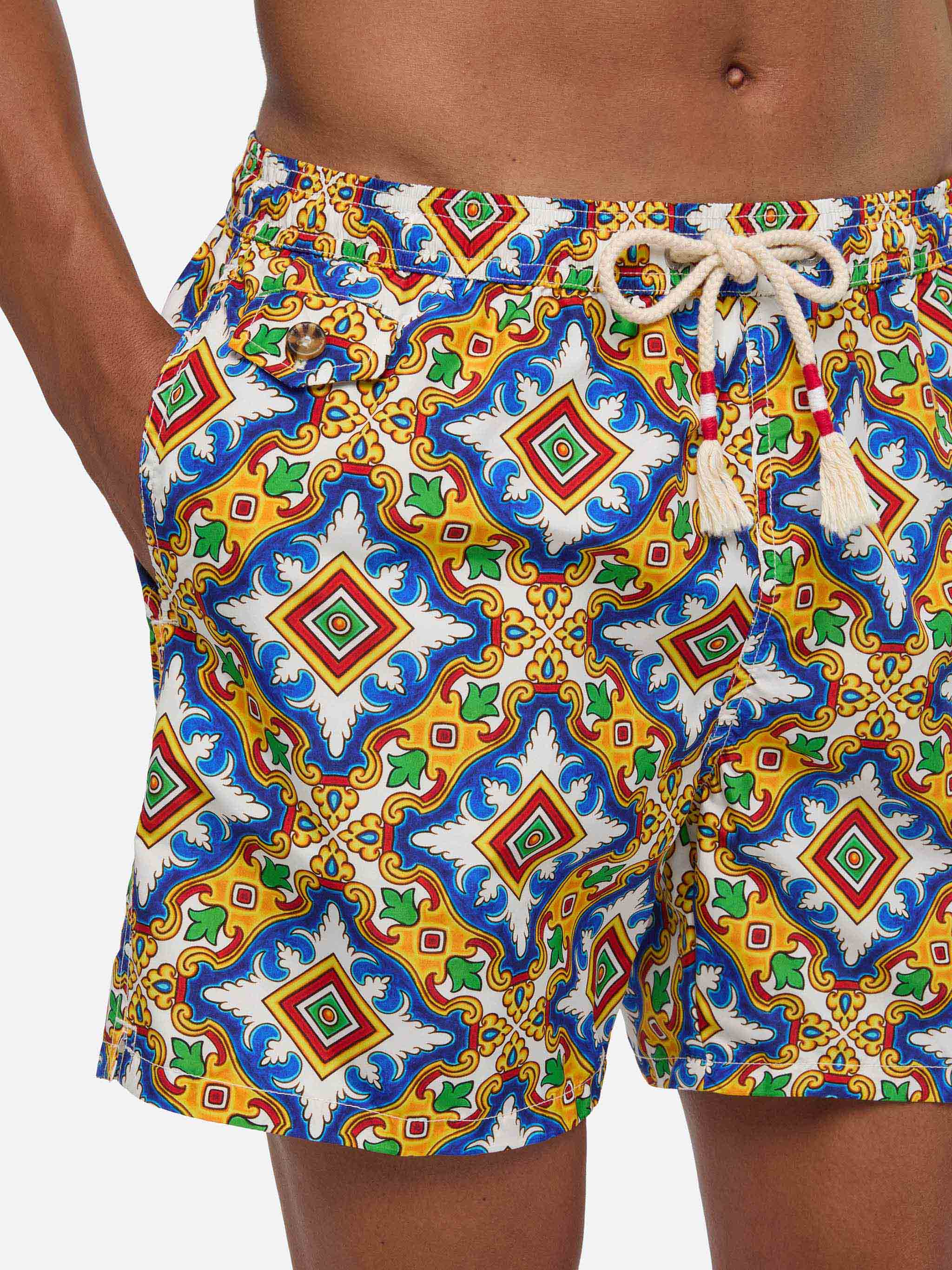Lighting multicolor majolica swim shorts - Image 4