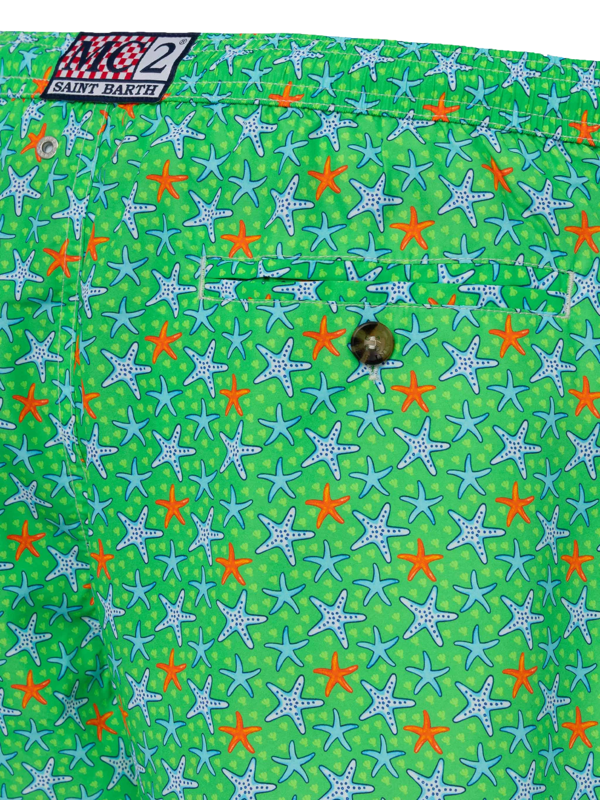 Lighting Micro Fantasy green multicolor starfish print swim shorts - Image 4