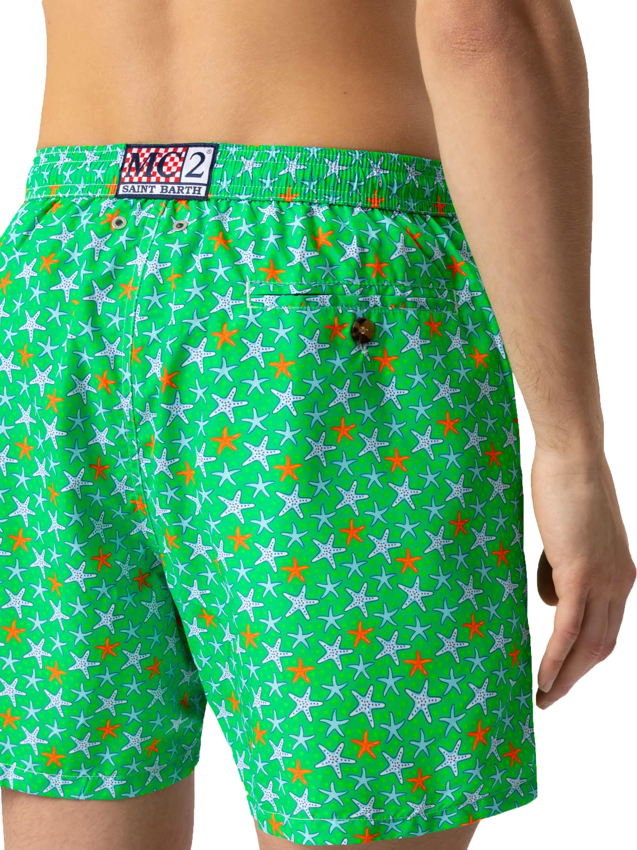 Lighting Micro Fantasy green multicolor starfish print swim shorts - Image 8