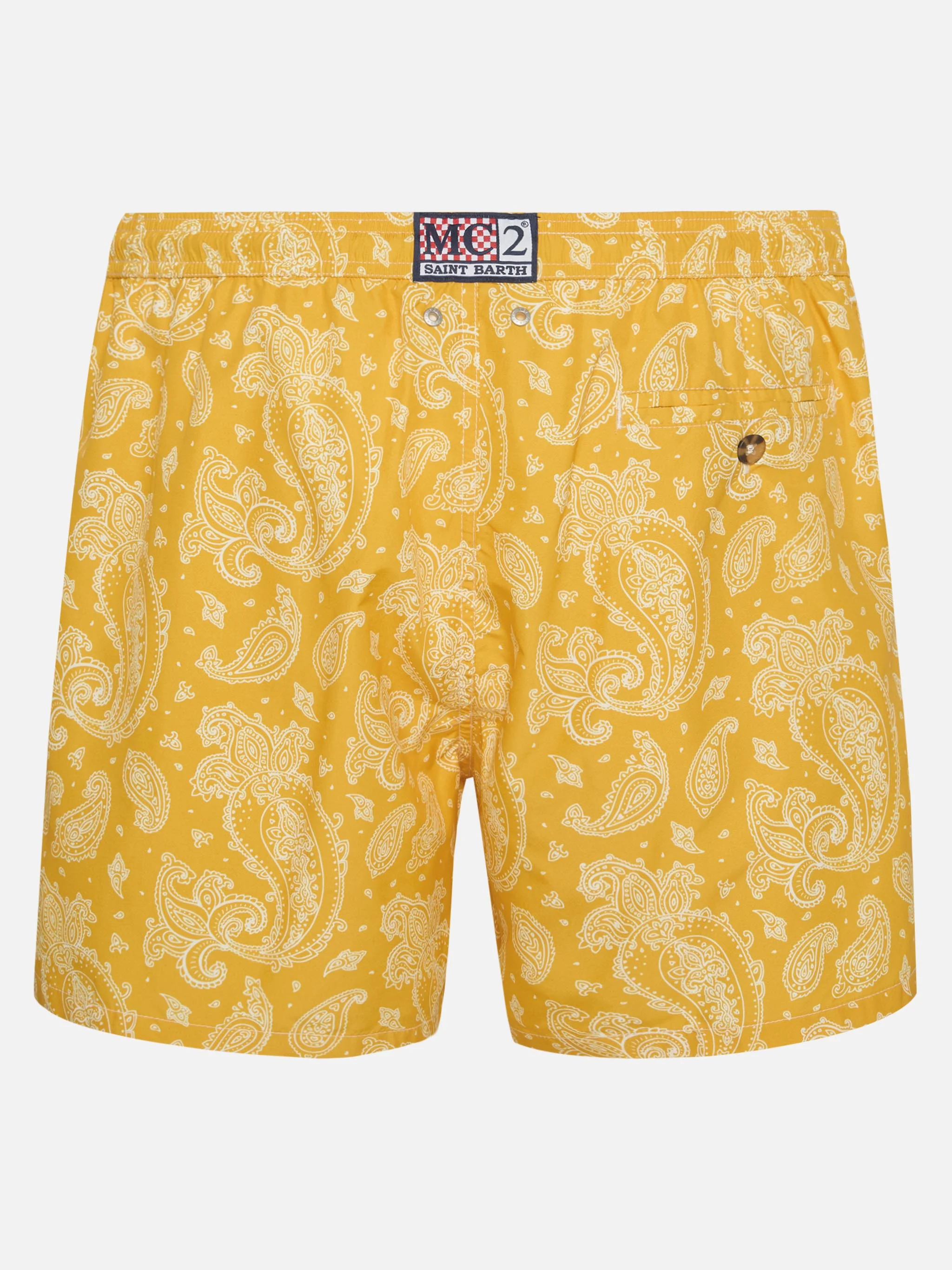 Lighting ochre paisley swim shorts - Image 2