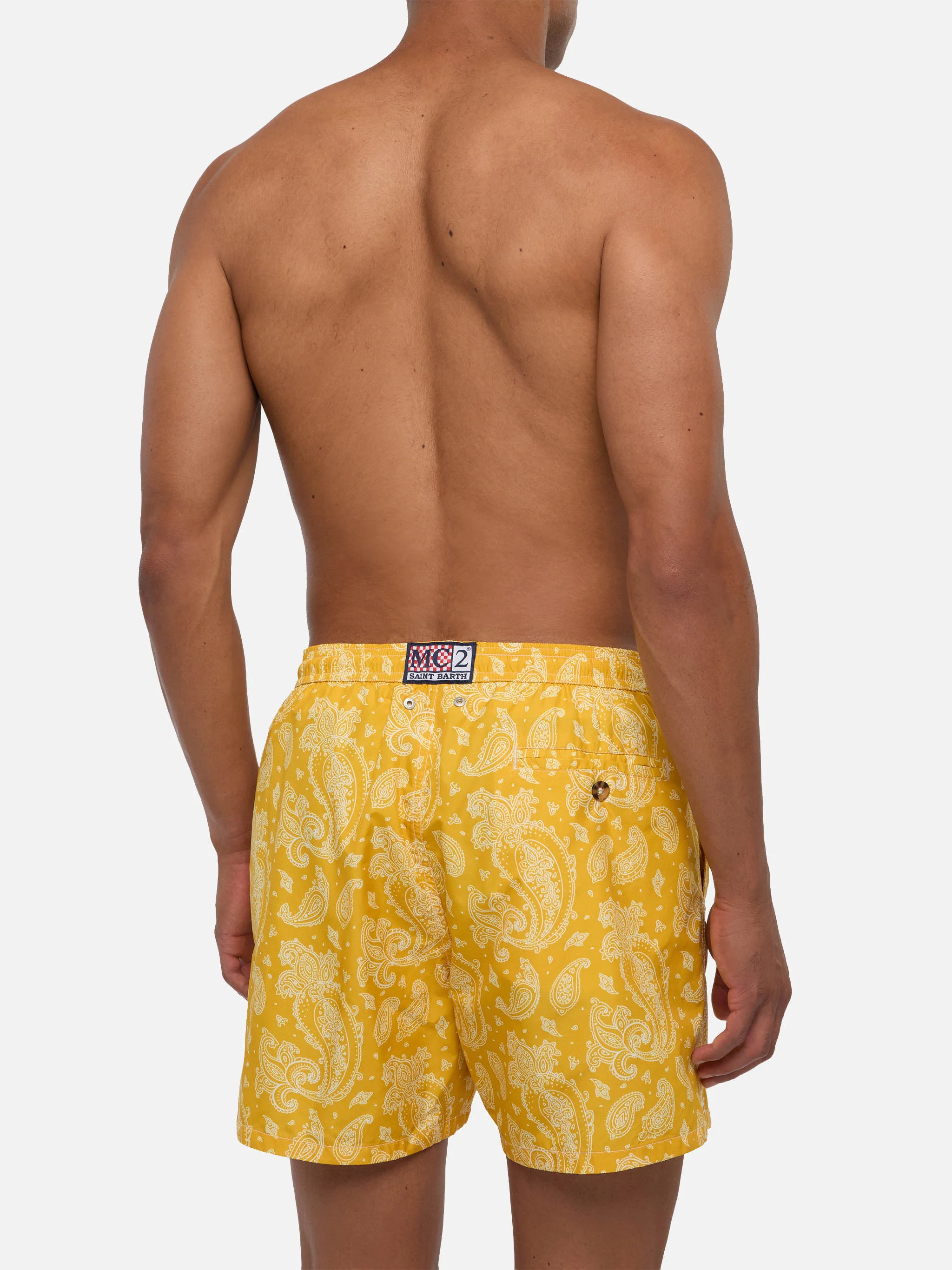 Lighting ochre paisley swim shorts - Image 5