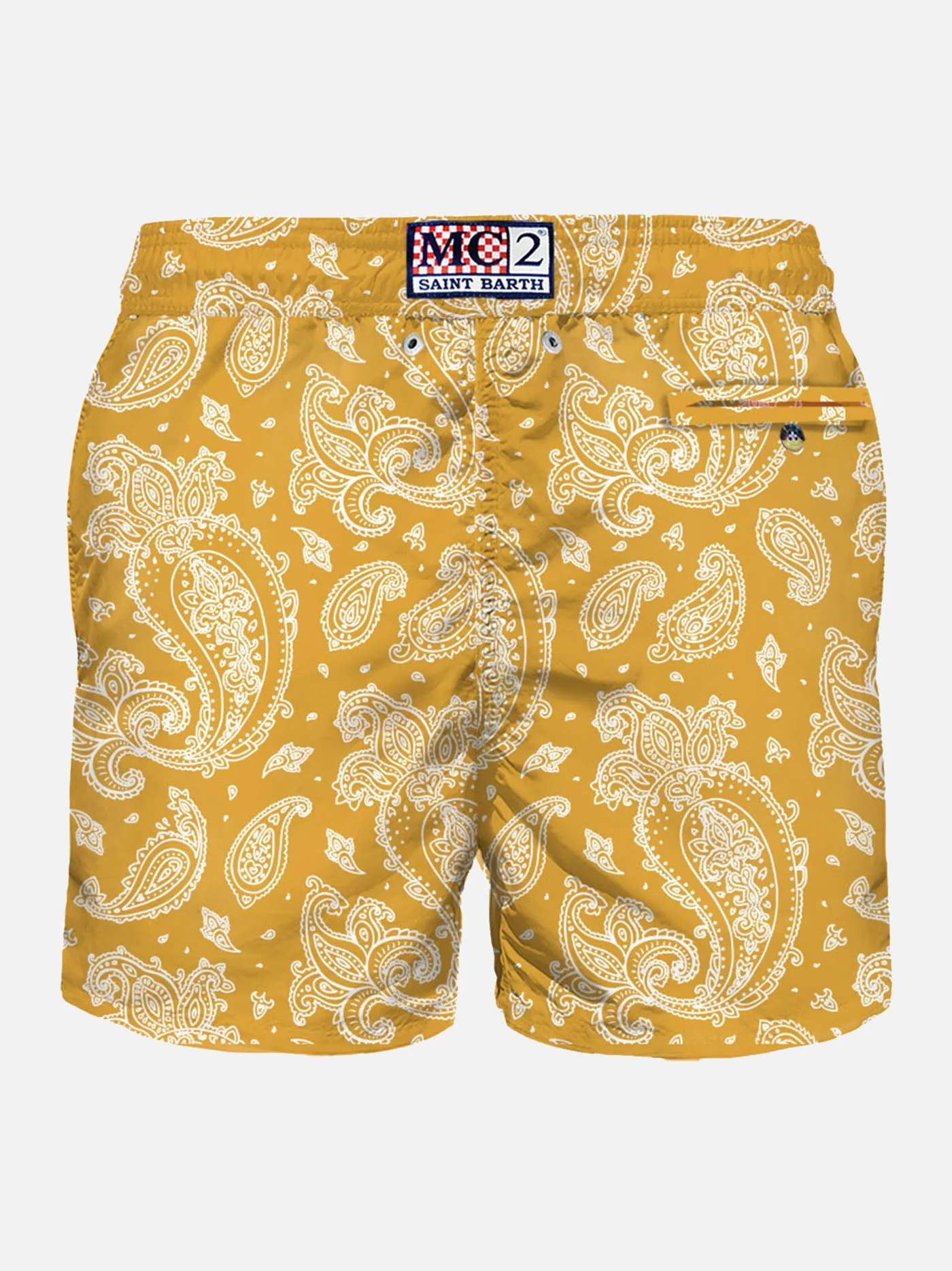 Lighting ochre paisley swim shorts - Image 2