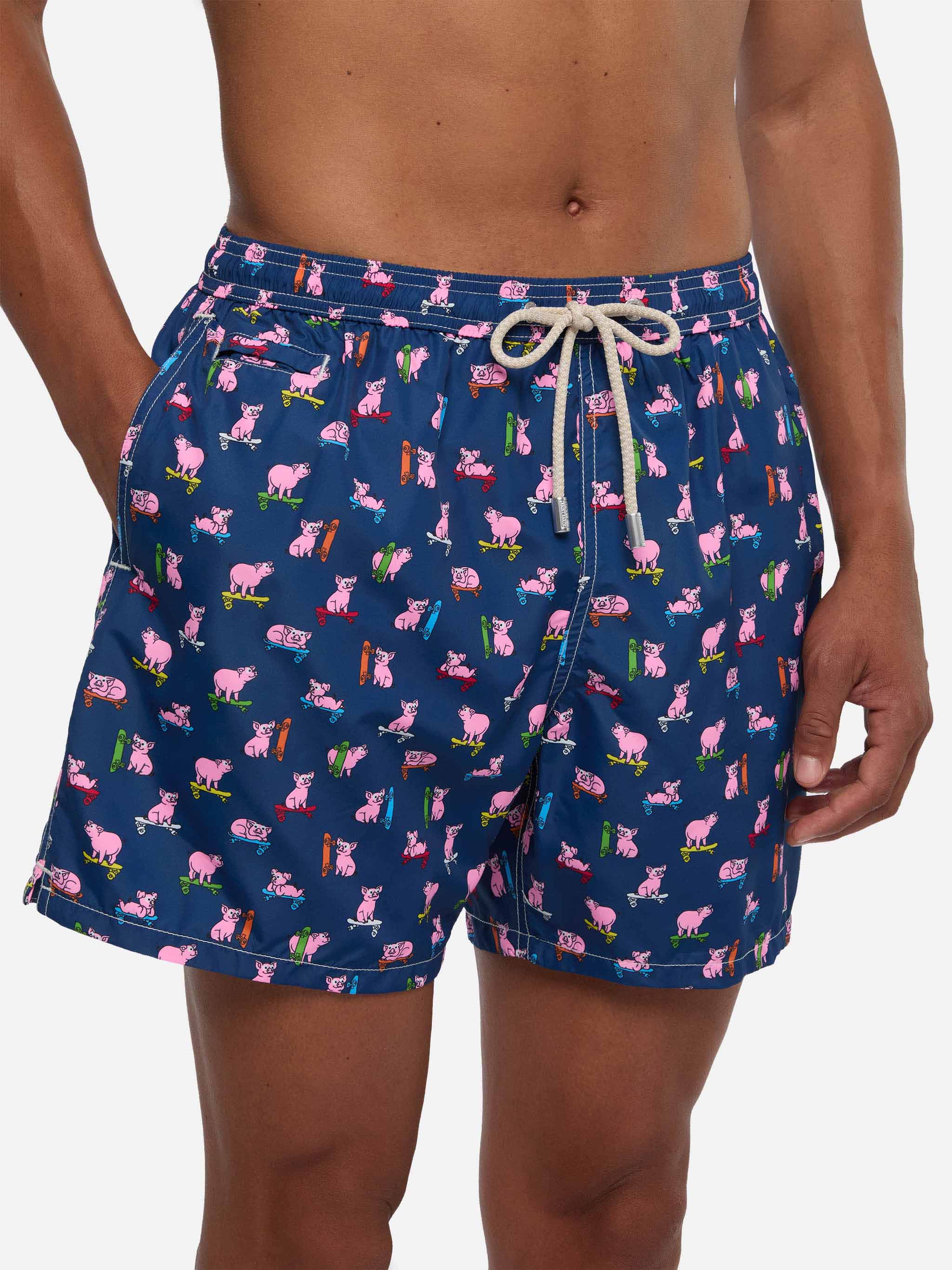 Lighting skater pigs print swim shorts - Image 4