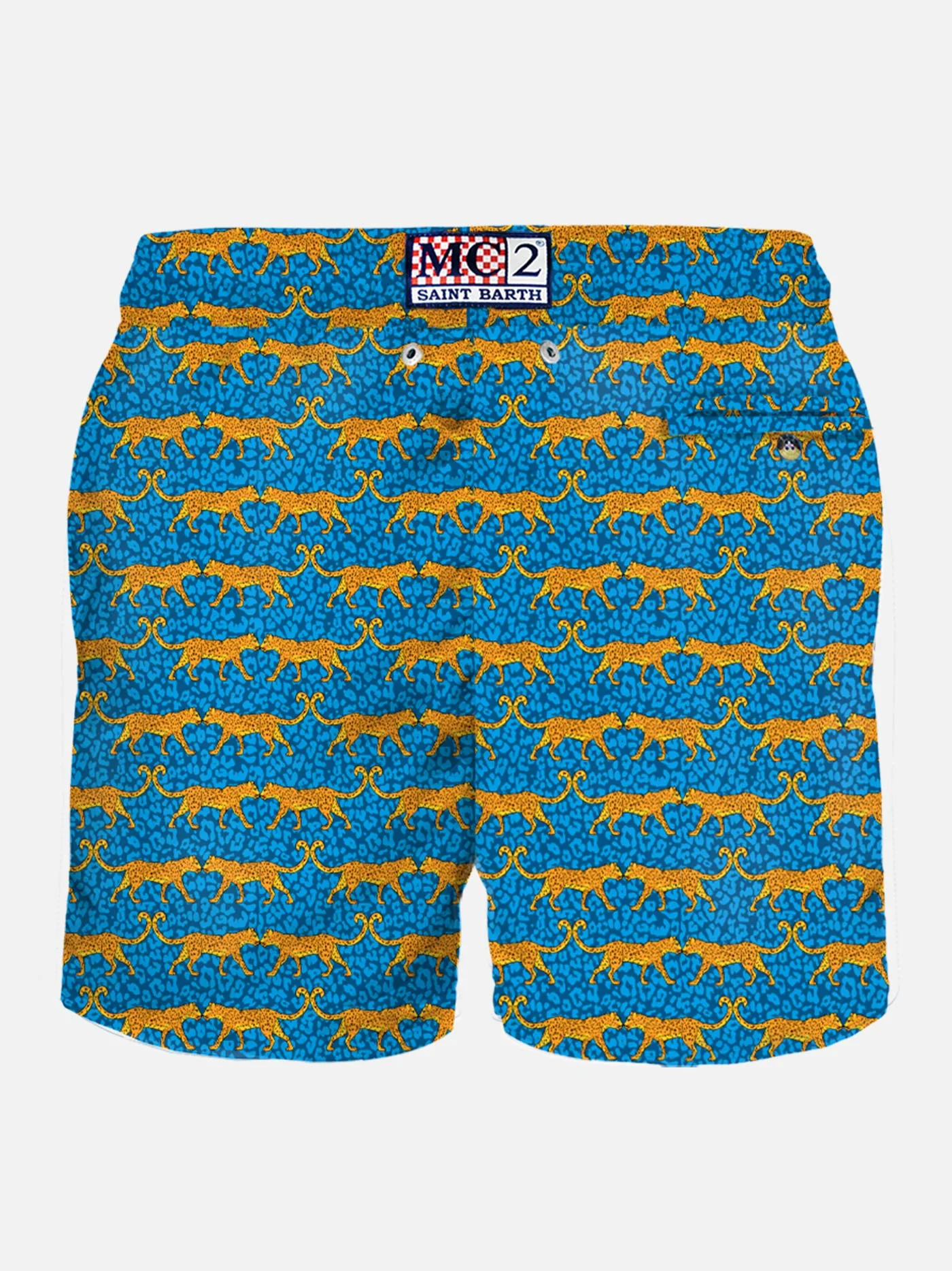 Lighting blue wild cat print technical fabric swim shorts - Image 2