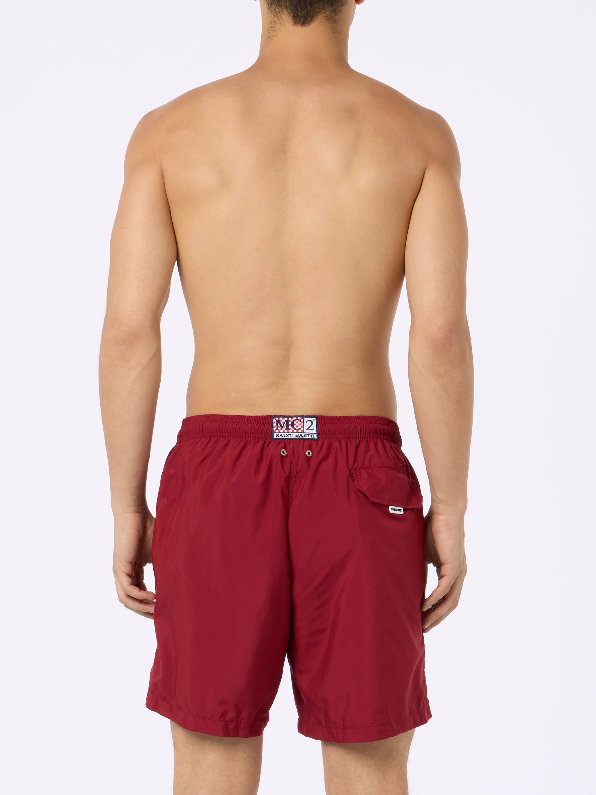 Lighting Pantone burgundy swim shorts in stretch technical fabric | Special Edition - Image 4
