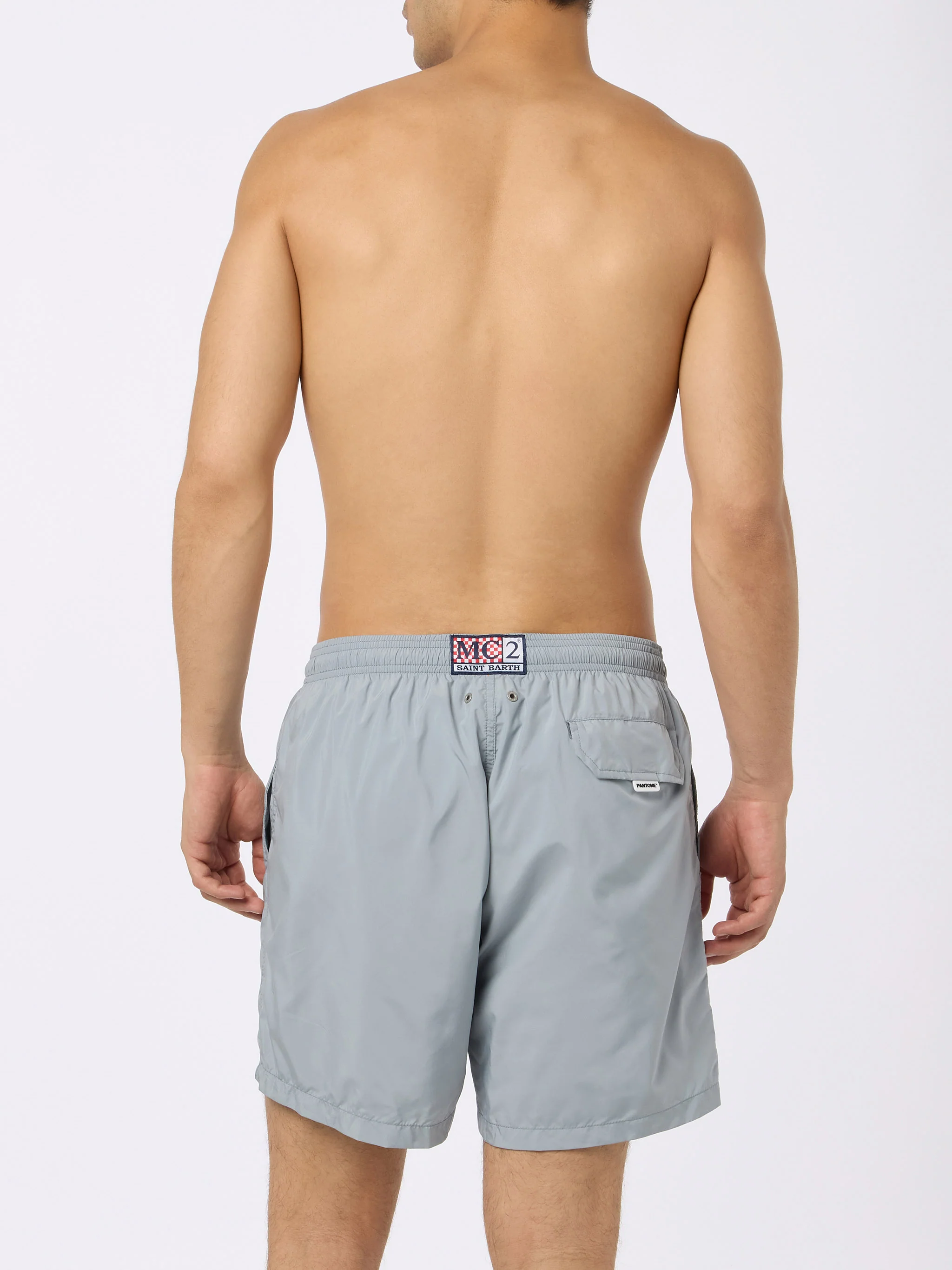 Lighting Pantone grey swim shorts in stretch technical fabric | Special Edition - Image 4