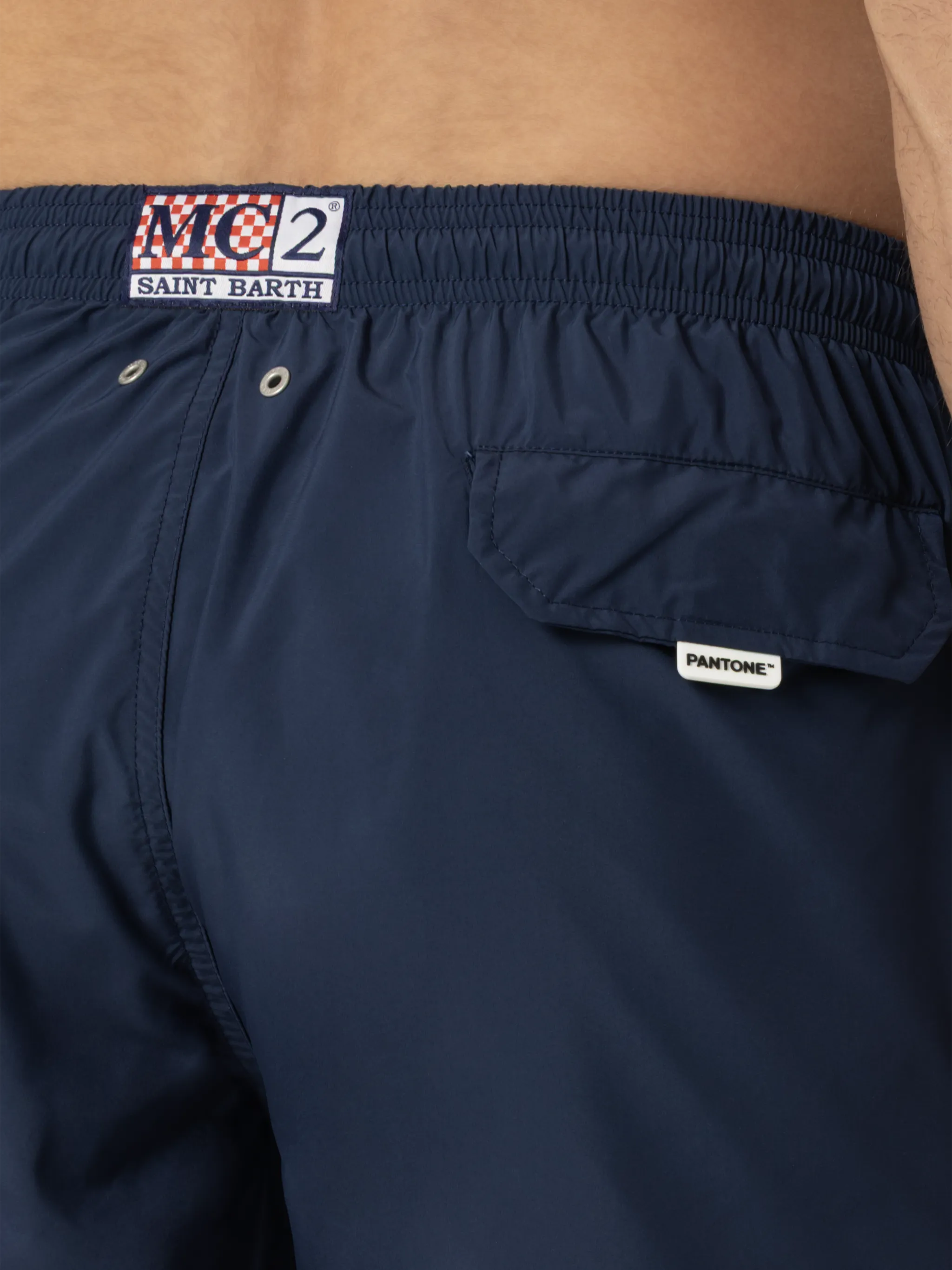 Lighting Pantone navy blue swim shorts in stretch technical fabric | Special Edition - Image 6