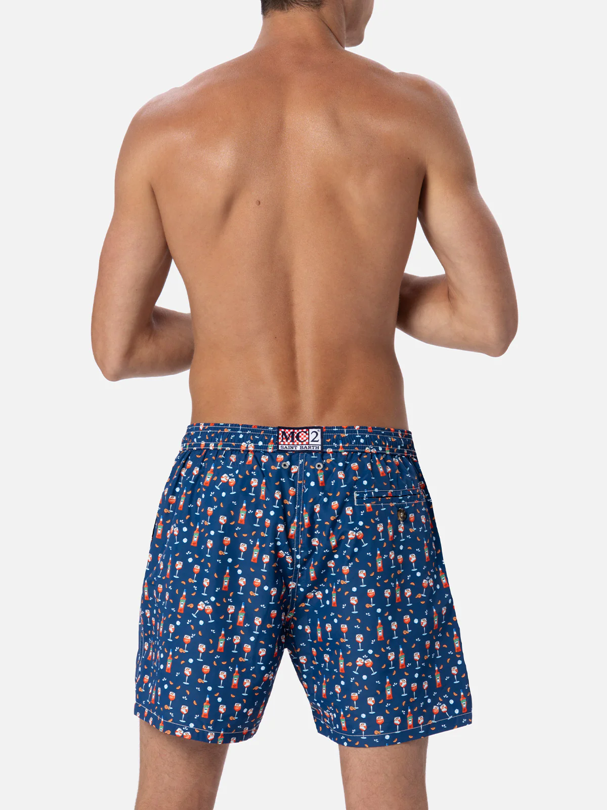 Lighting Micro Fantasy blue Aperol Spritz print swim shorts | Special Edition - Image 5