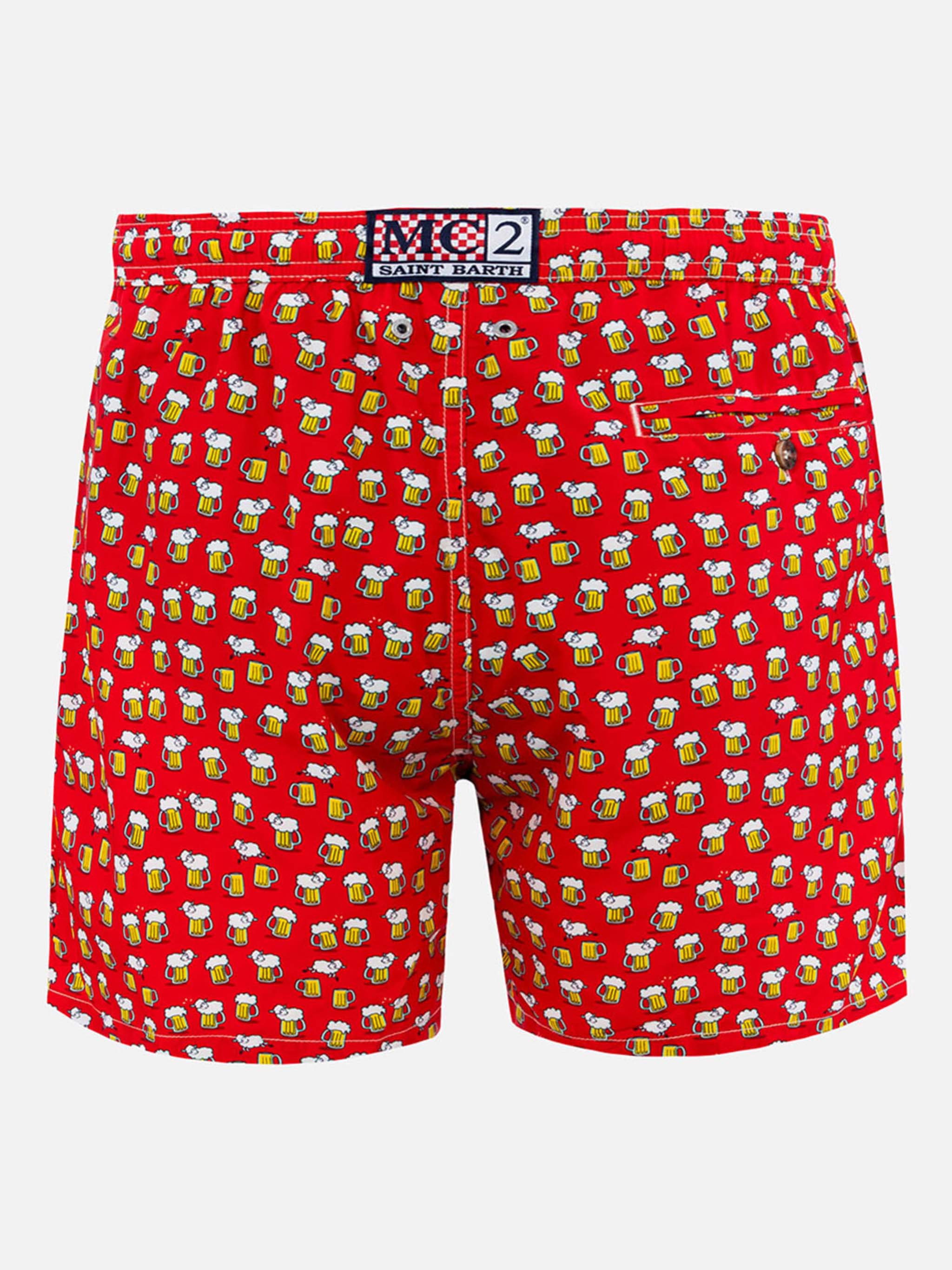 Lighting Micro Fantasy red beer print swim shorts - Image 2