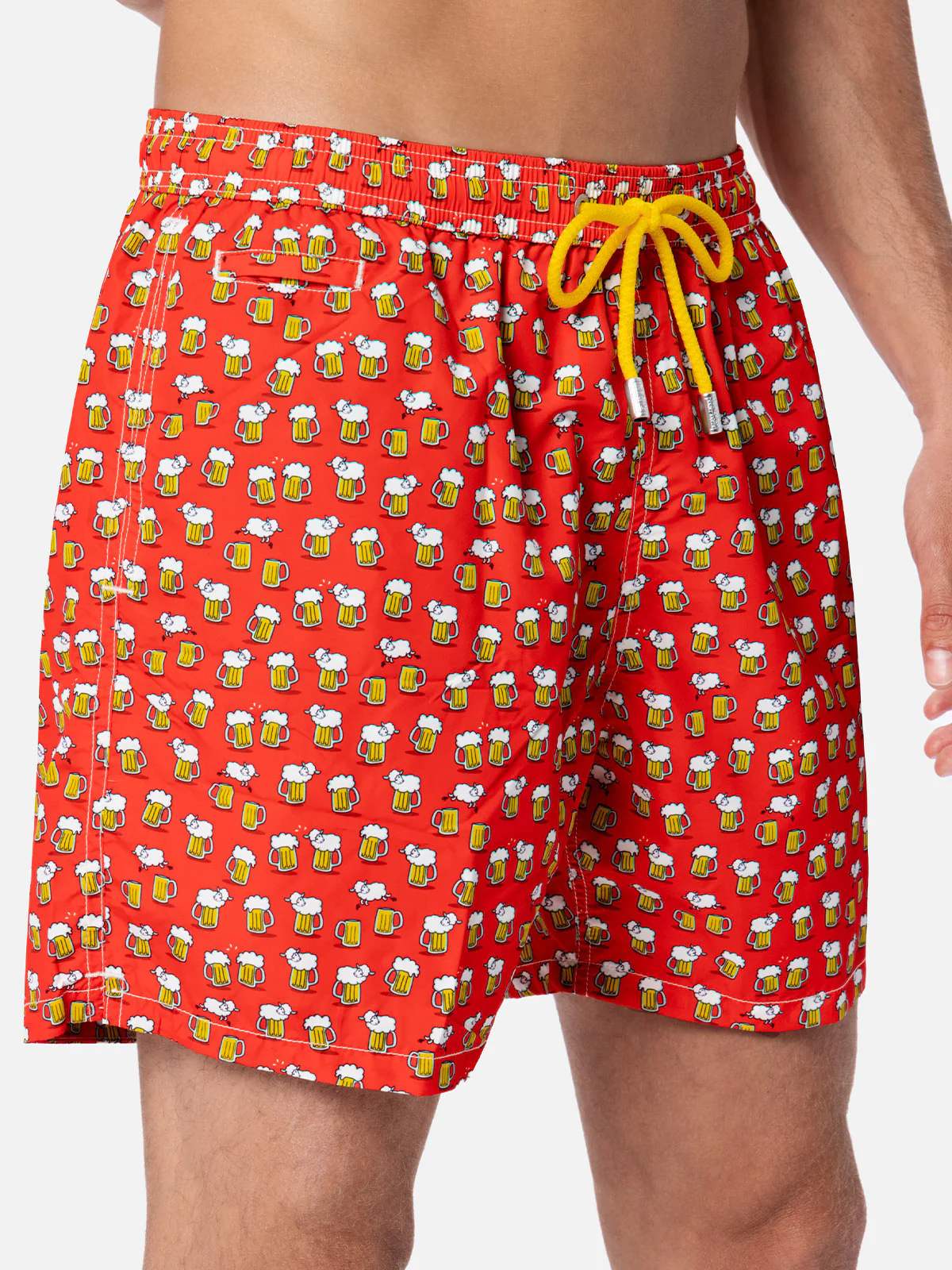 Lighting Micro Fantasy red beer print swim shorts - Image 4