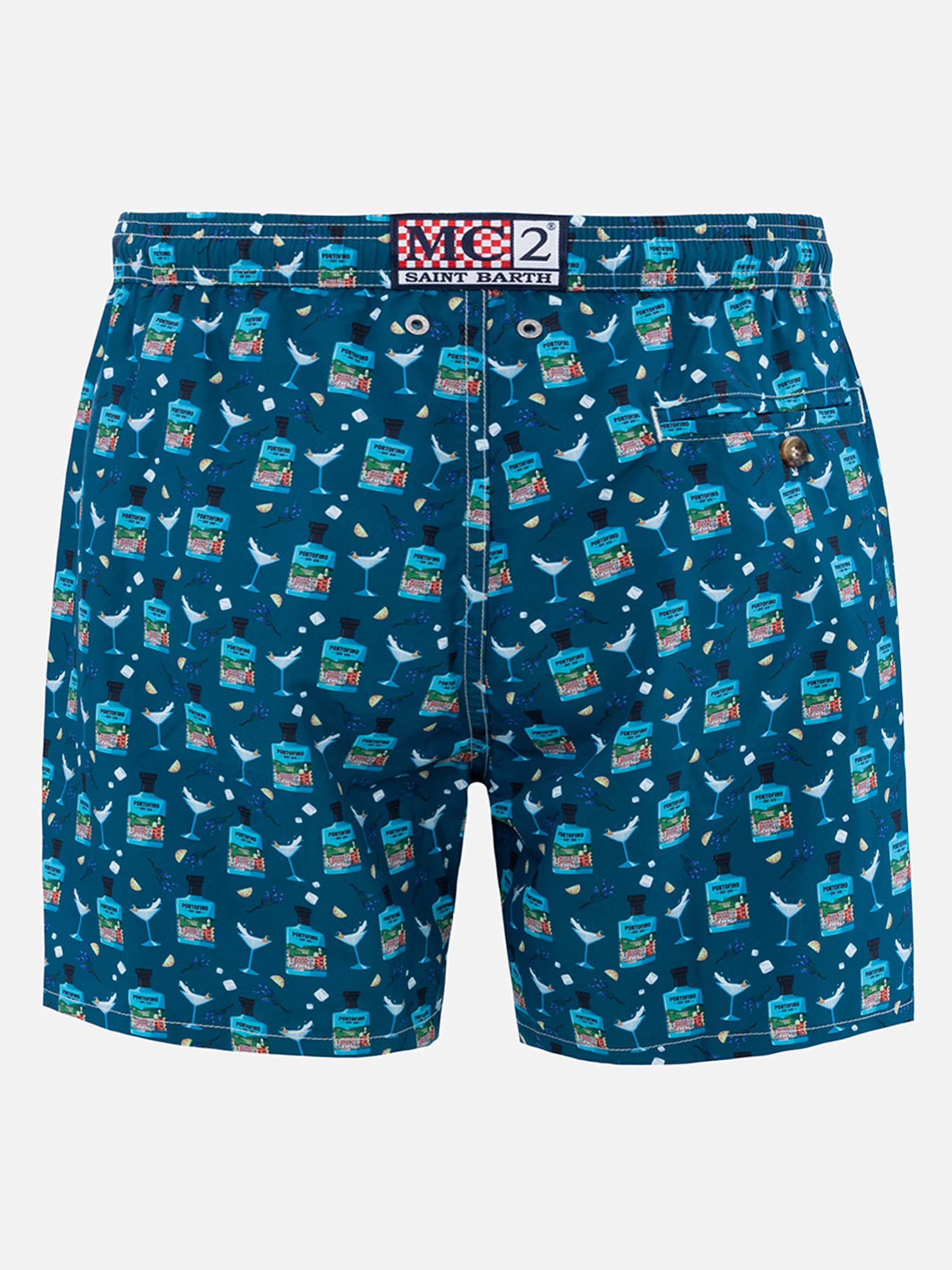 Lightweight fabric swim-shorts with cocktail Portofino Gin print | PORTOFINO DRY GIN SPECIAL EDITION - Image 2